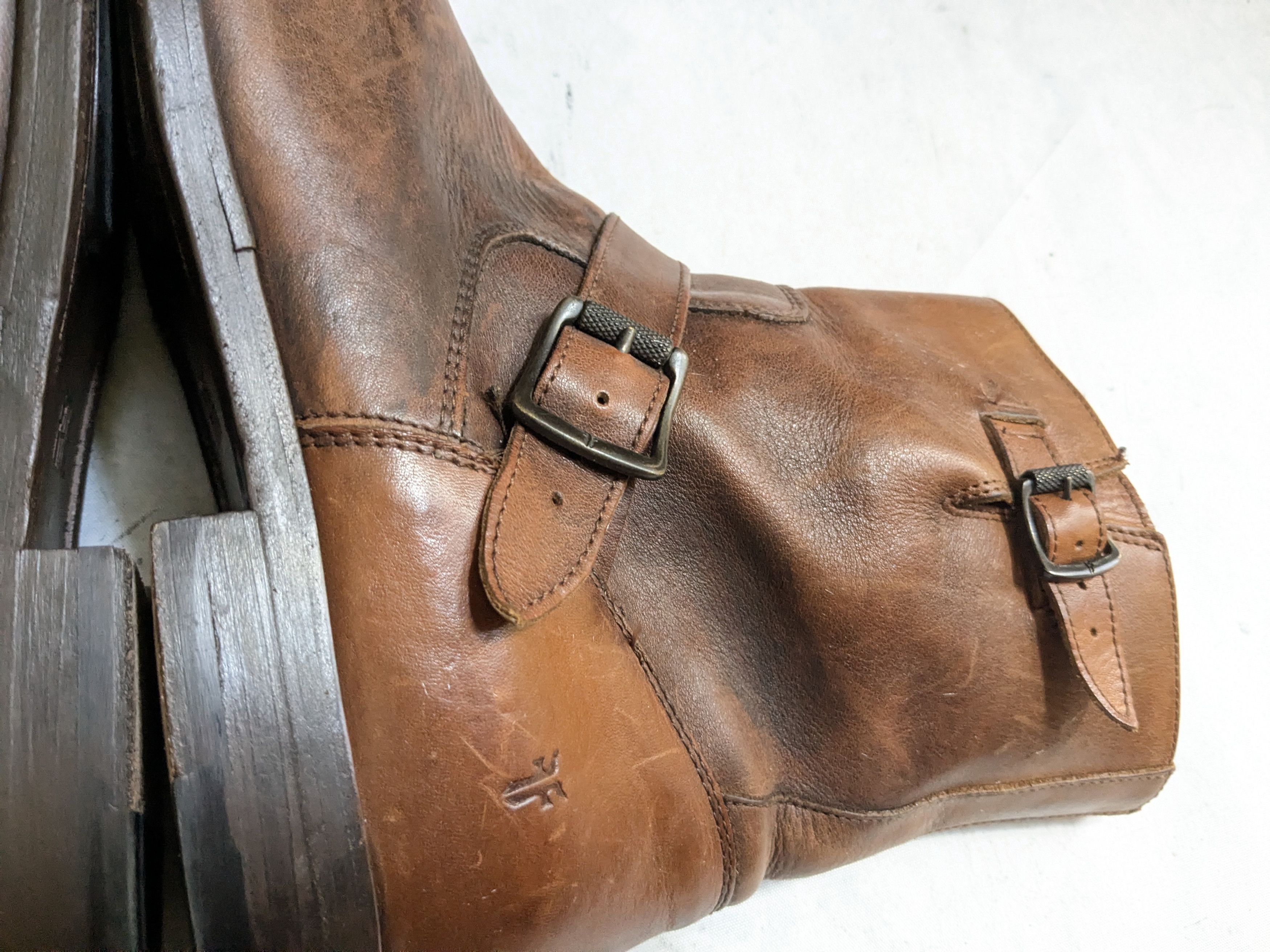 Frye Frye Engineer Boots Brown 11 D Stepas Buckle Leather Size US 11 / EU 44 - 10 Thumbnail