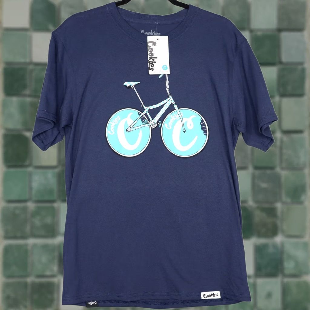 Vintage Cookies Graphic Print T-Shirt Short Sleeve Crew Neck Mens Size M Blue Size US M / EU 48-50 / 2 - 1 Thumbnail