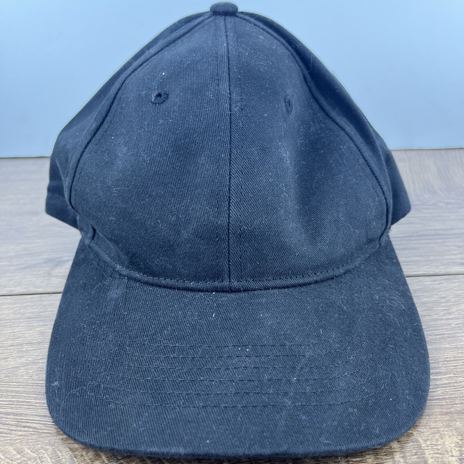 Other Plain Black Hat Adjustable Adult Size Hat Plain Black Cap Size ONE SIZE - 2 Thumbnail