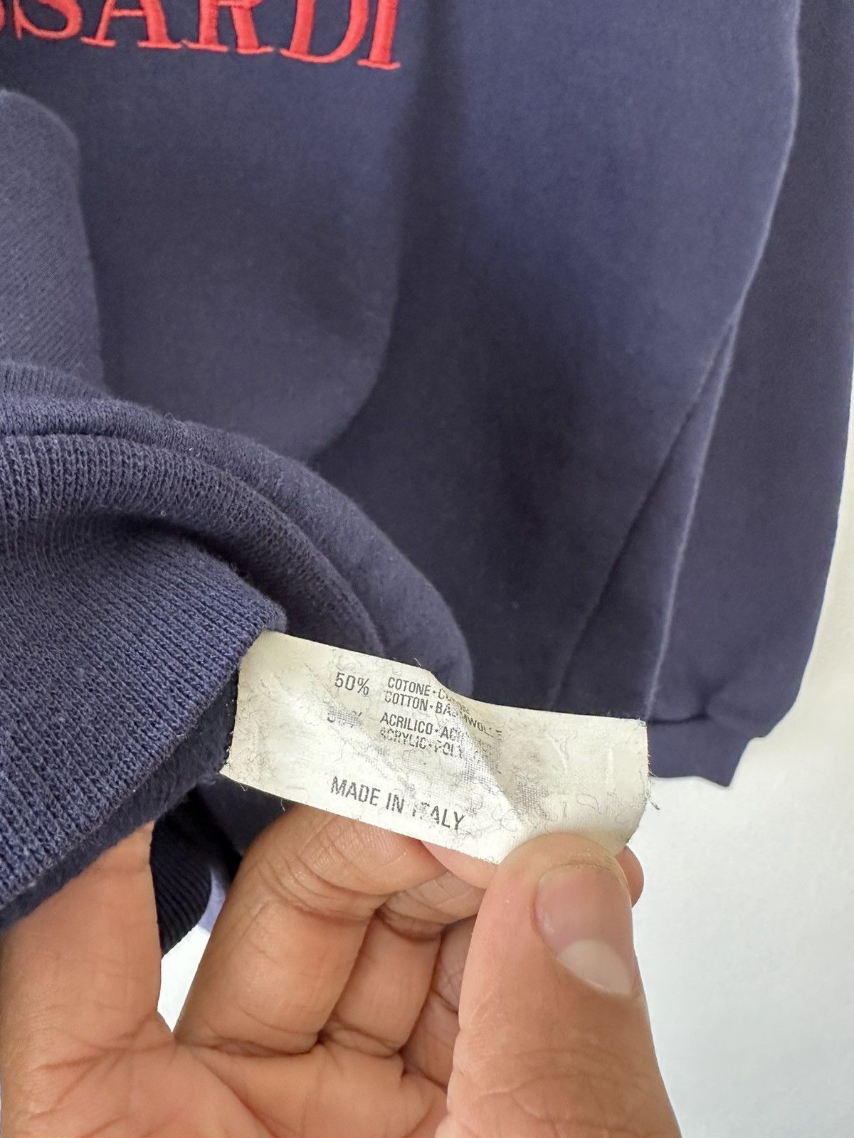 Trussardi Vintage Trussardi Embroidered Logo Sweatshirt Navy Crewneck Size US S / EU 44-46 / 1 - 7 Thumbnail