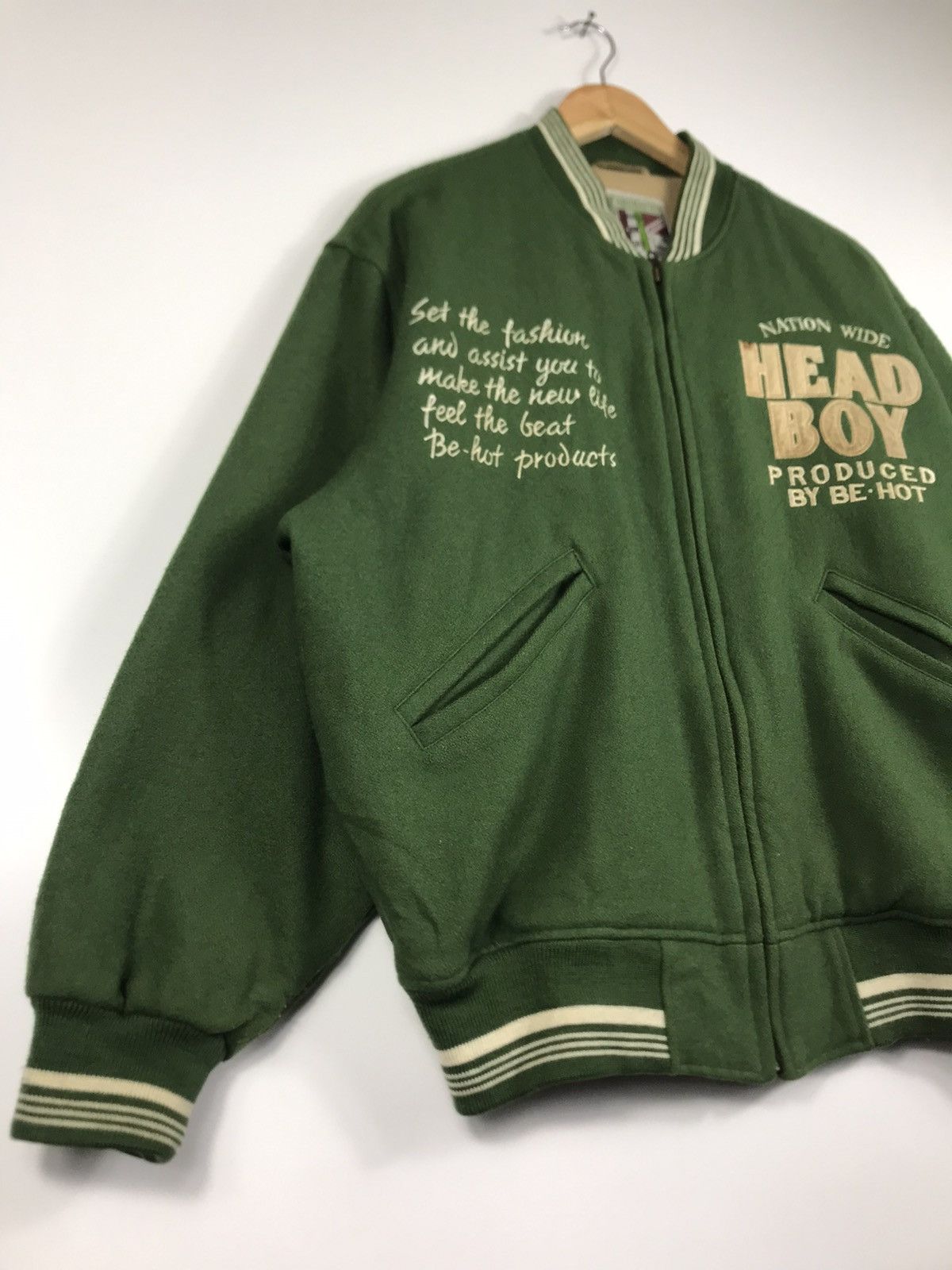 Vintage ⚡️Vintage Aburaysia Head Boy Wool Zipper Varsity Jacket Size US L / EU 52-54 / 3 - 2 Thumbnail