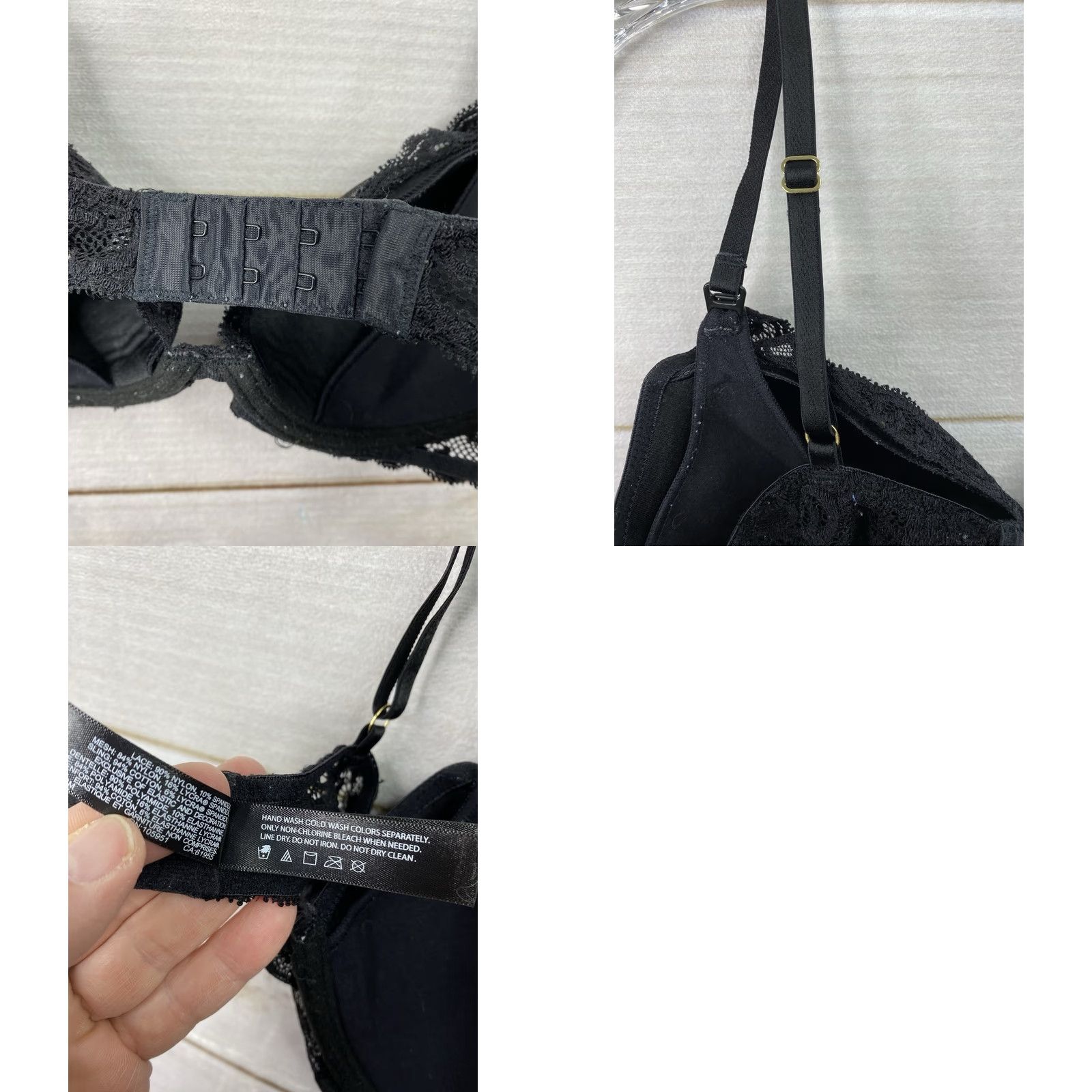 Vintage Natori Nursing Bra 36C Black Lace Underwire Adjustable Padded Shirt Women Maternity Size ONE SIZE - 8 Thumbnail