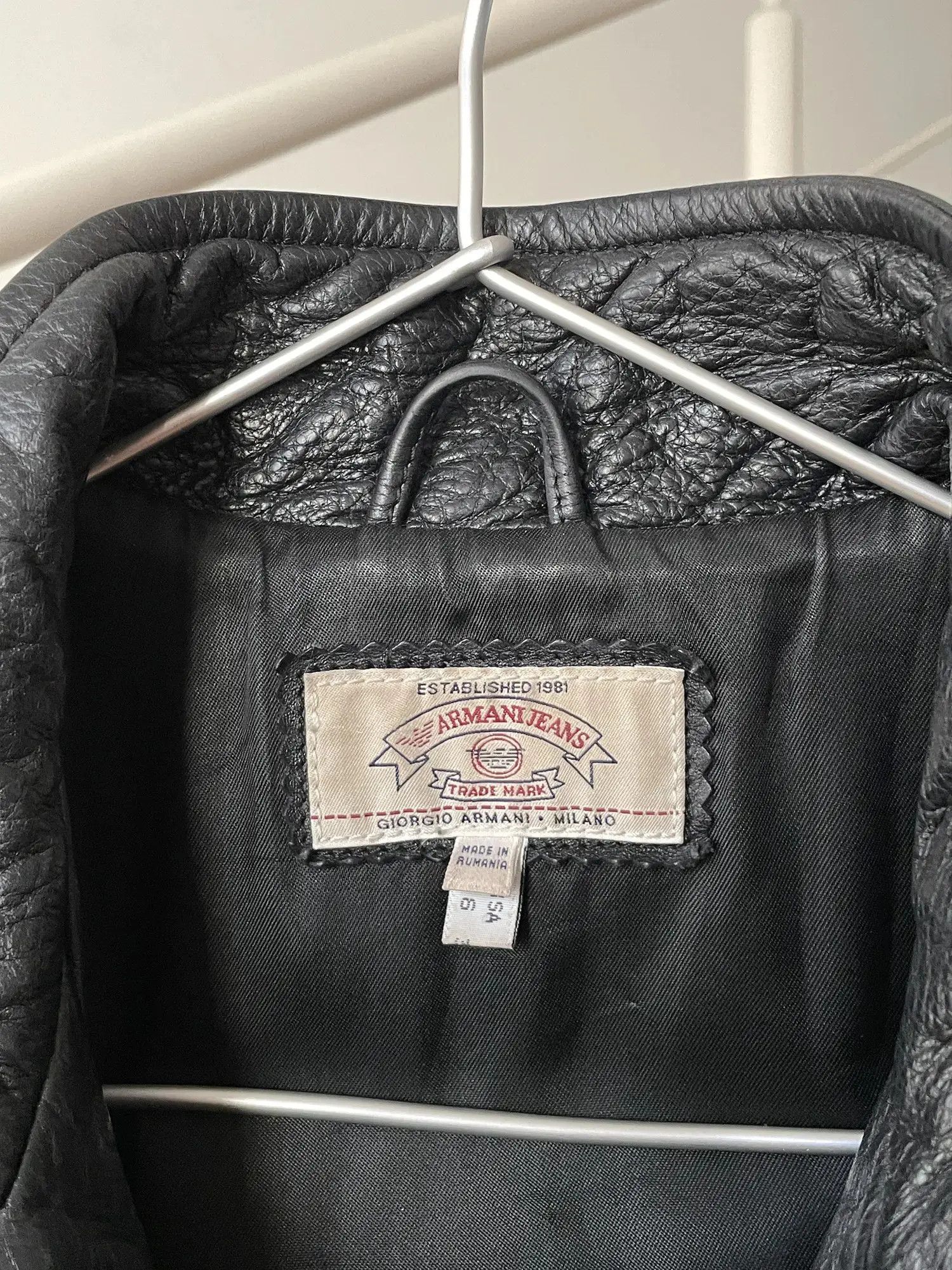 Armani ARMANI Coat Leather Jacket Trench 90s Sport Black E1039 Size M / US 6-8 / IT 42-44 - 3 Thumbnail