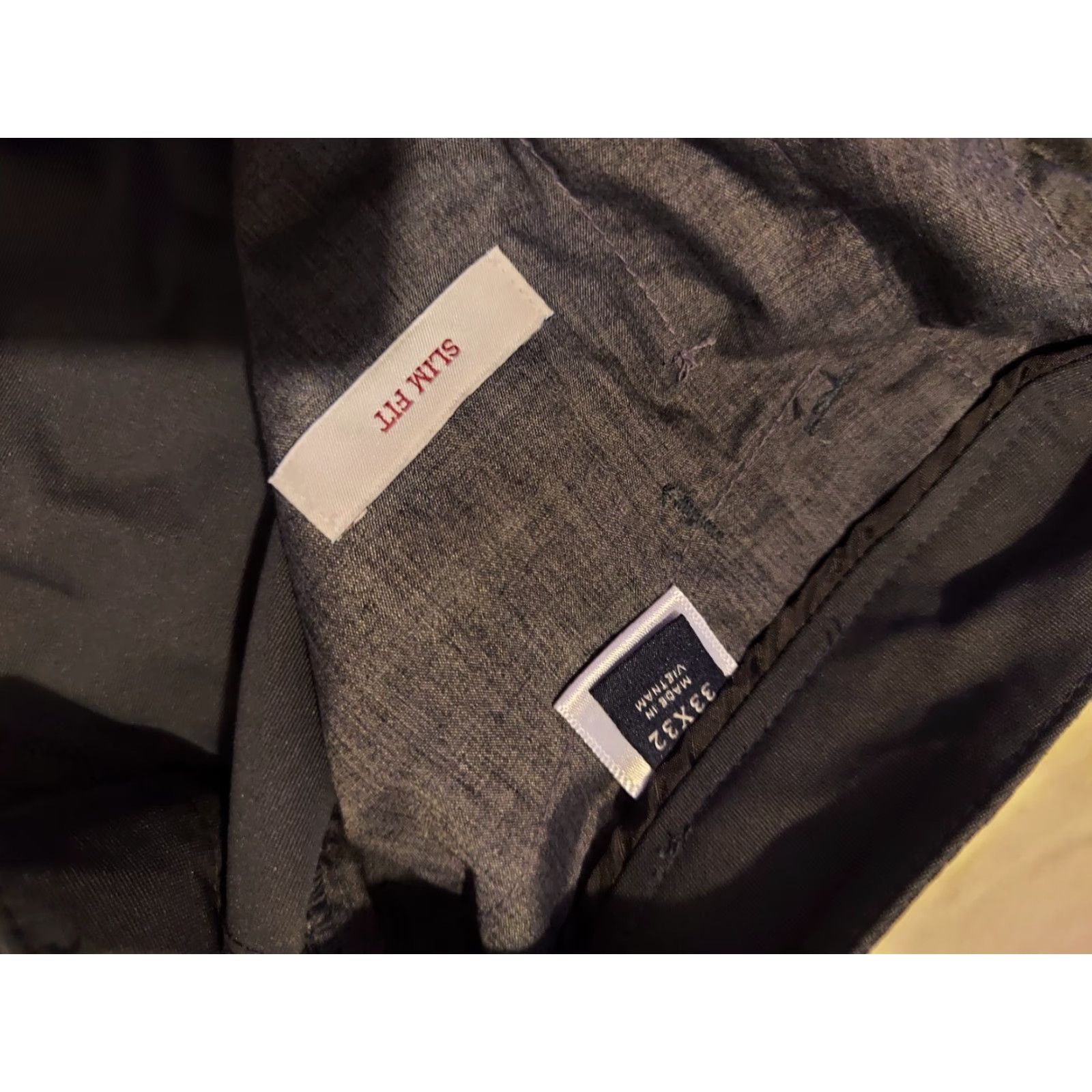 Jos. A. Bank VINTAGE Jos. A. Bank Pants Slim Regular Men 33 32 Gray Chino Jeans Perforamnce Mens Size US 33 - 4 Thumbnail