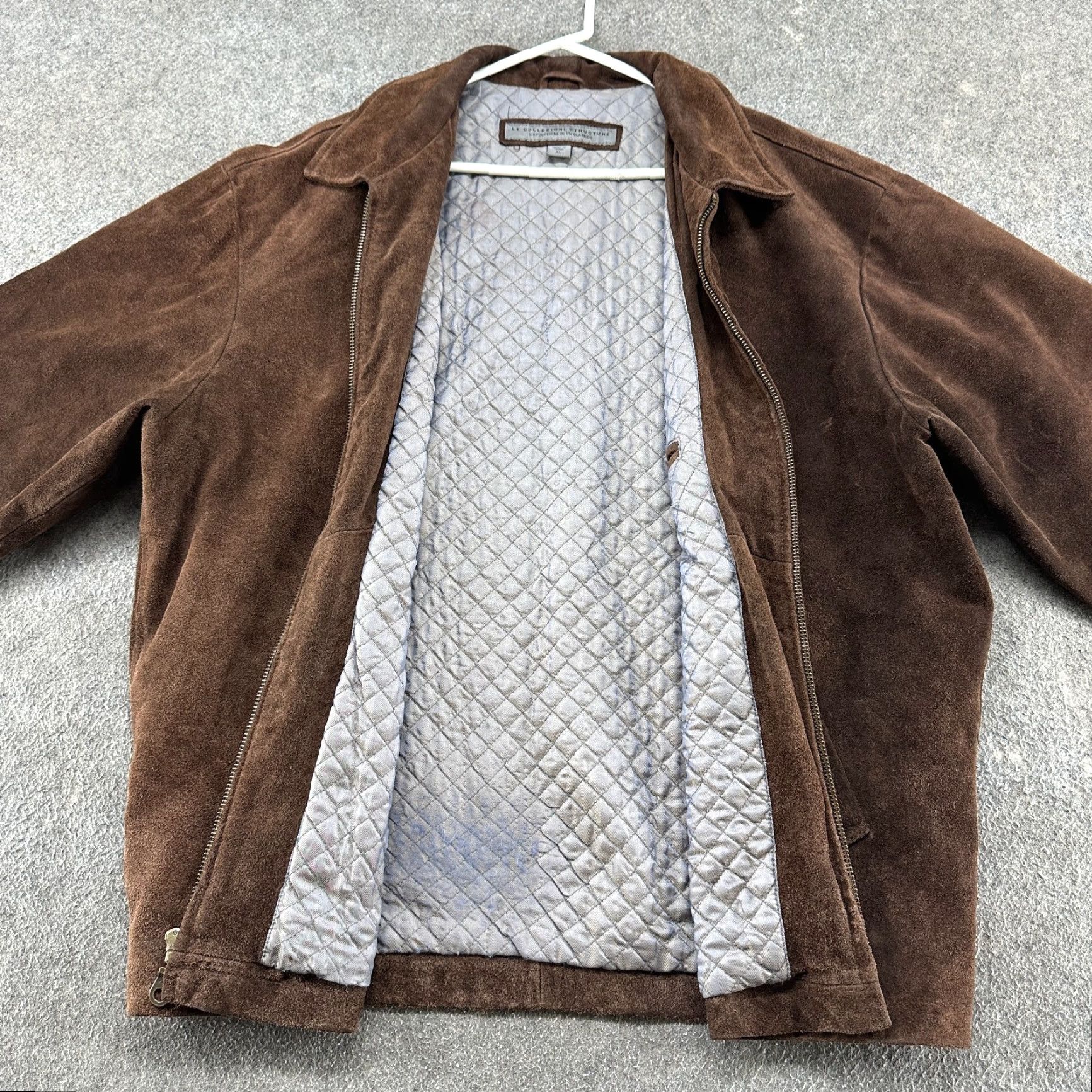 Vintage VINTAGE Le Collezioni Structure Jacket Men XL Brown Suede Leather 90s Bomber Full Zip Lined Quilted Winter Fall Casual Size US XL / EU 56 / 4 - 6 Thumbnail