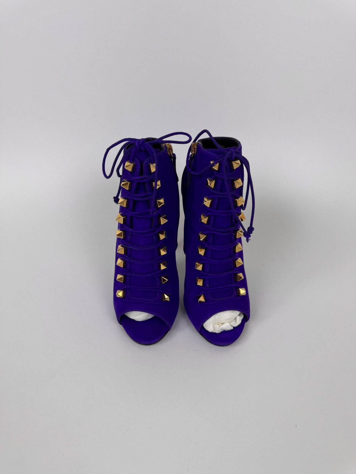 Designer × Giuseppe Zanotti Giuseppe Zanotti Open Ankle Boots Suede Stiletto High Heel Size US 10 / IT 40 - 4 Thumbnail