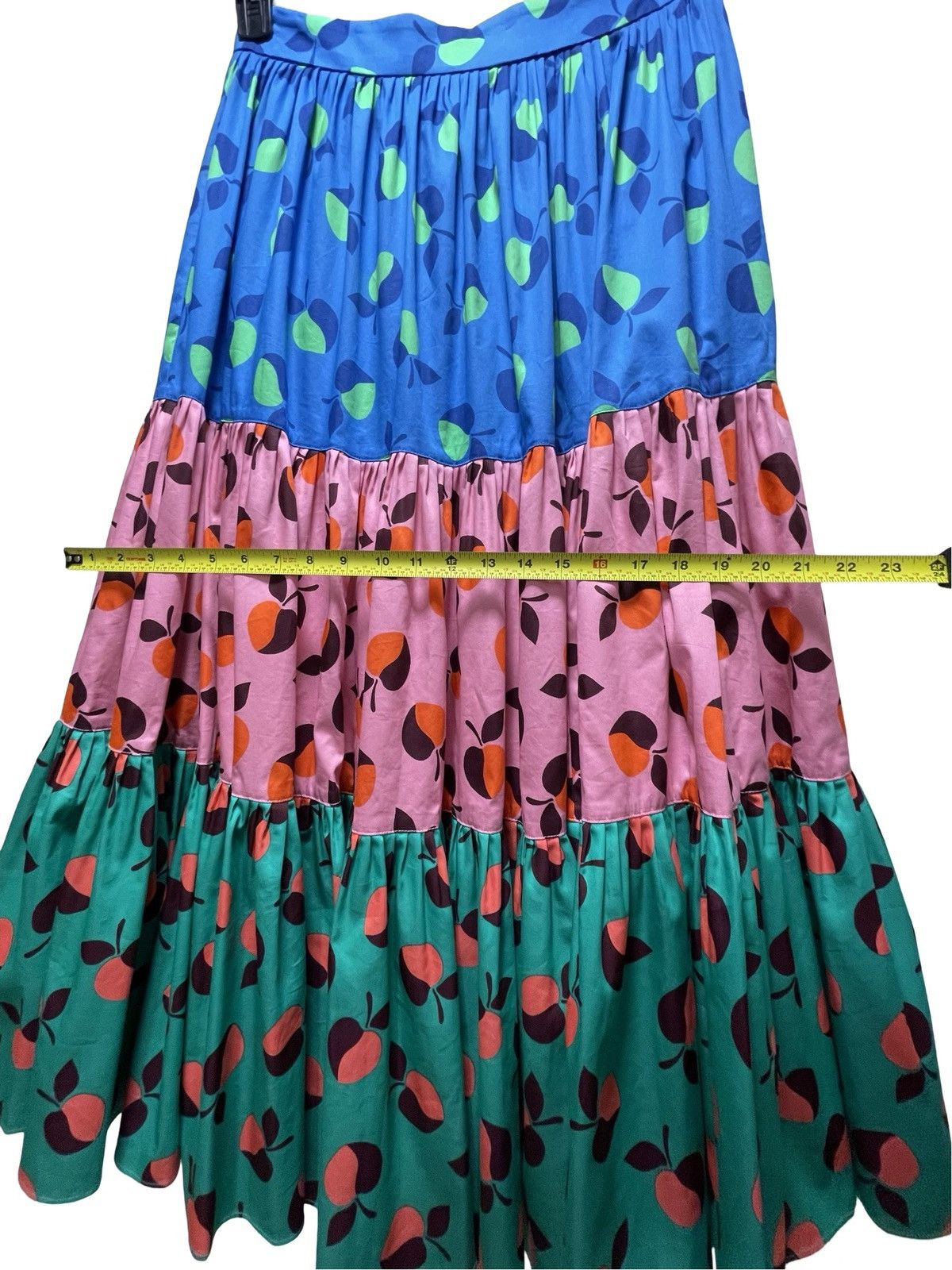Kate Spade Kate Spade Colorblock Apple A-Line Lined Maxi Skirt Size 4 Size 27" / US 4 / IT 40 - 6 Thumbnail