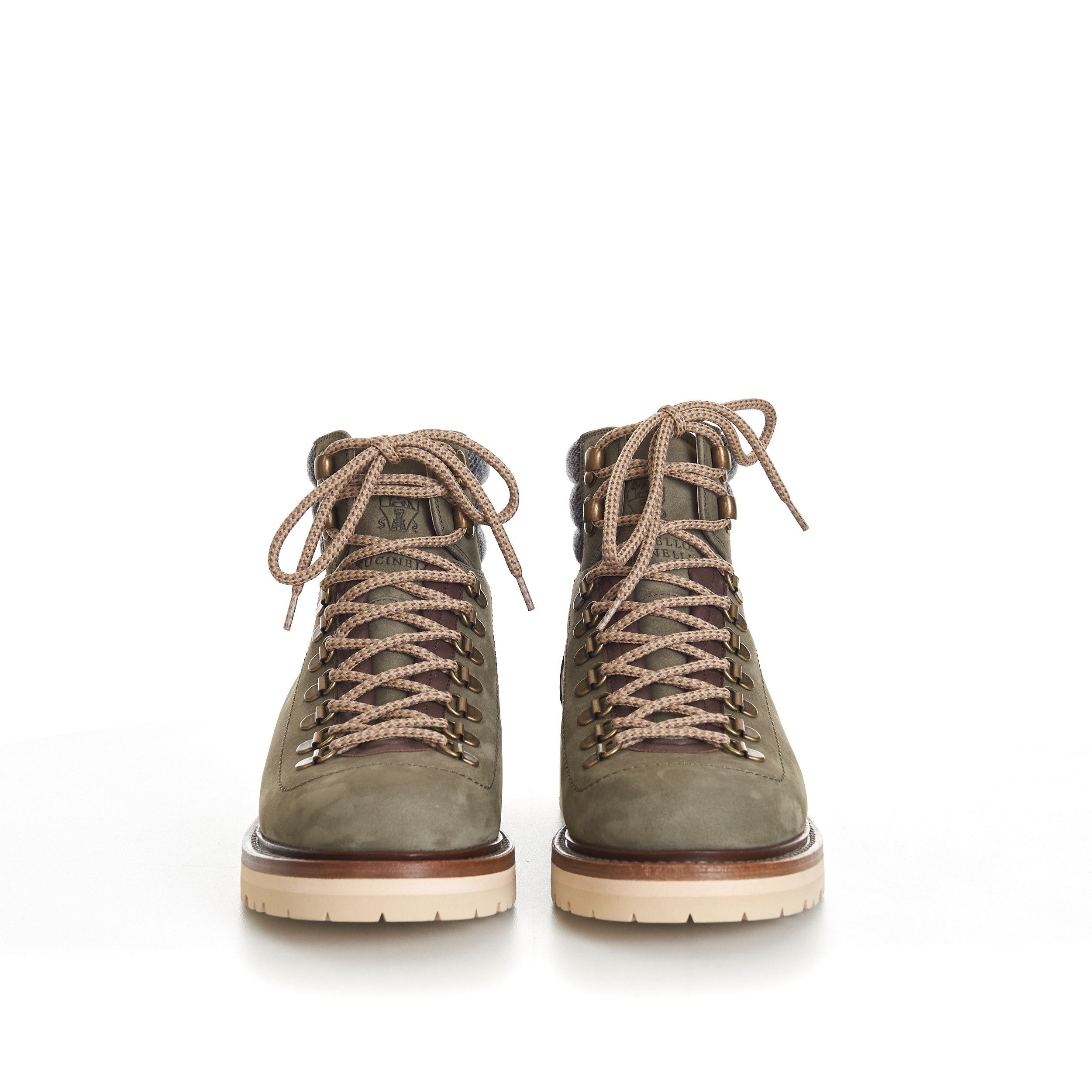 Brunello Cucinelli Nubuck Mountain-Style Boots With Wool Diagonal Insert Size US 7.5 / EU 40-41 - 2 Thumbnail