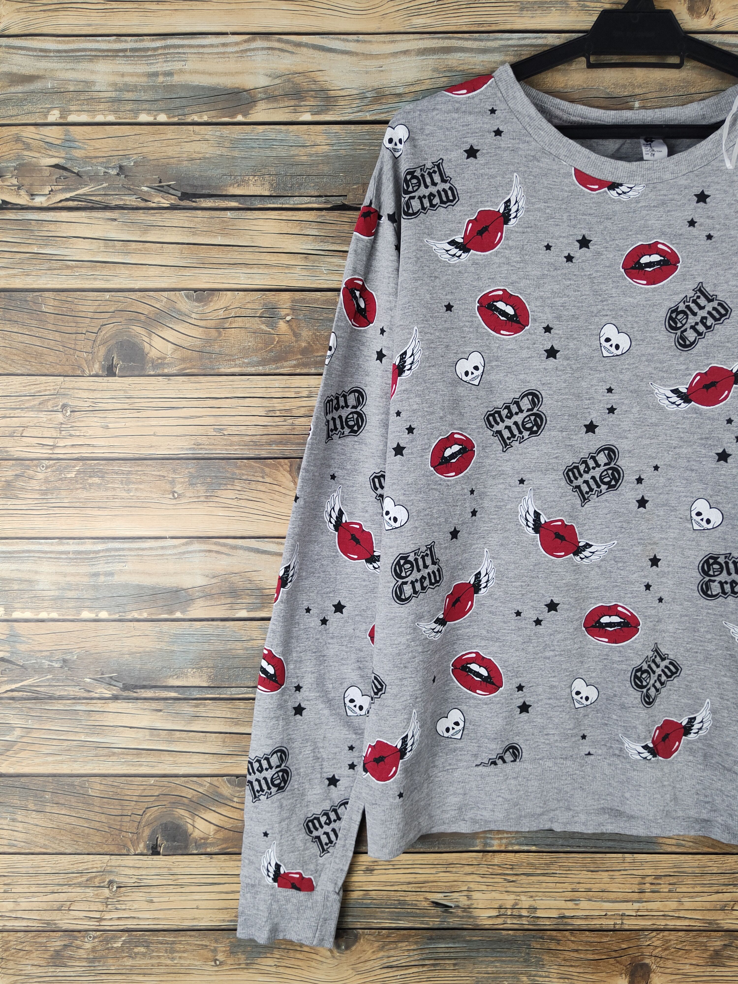 Japanese Brand DL Girl Crew Gray Sweatshirts #2482 Size L / US 10 / IT 46 - 4 Thumbnail