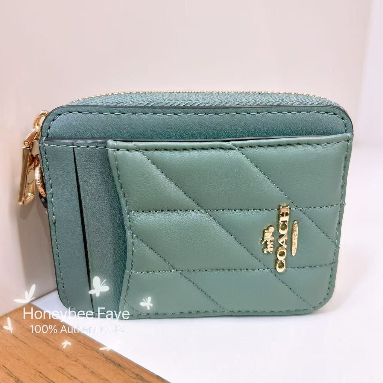Coach NWT Coach Zip Card Case With Quilting CZ467 Size ONE SIZE - 1 Thumbnail