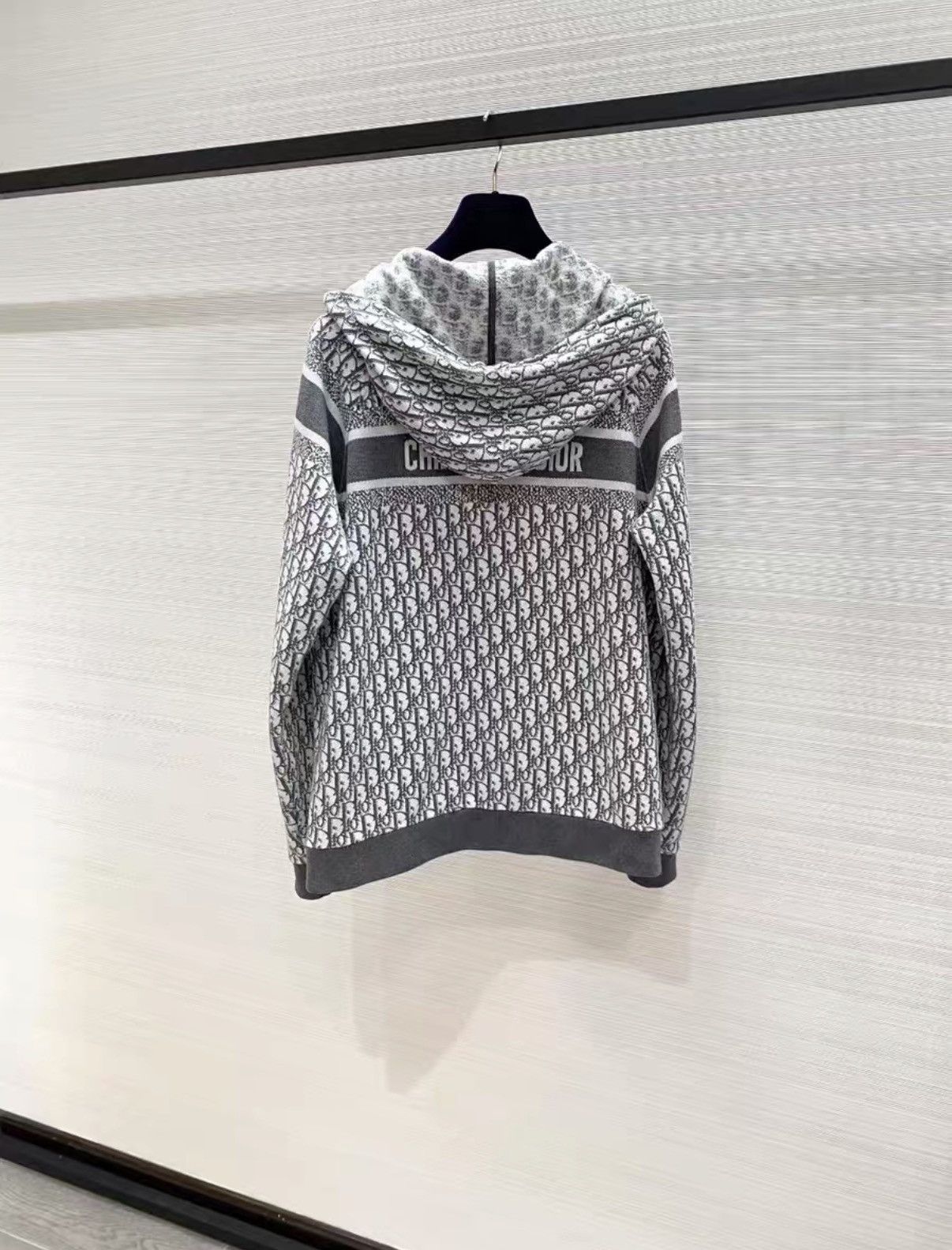 Dior Dior Classic Grey All-Over Zip-Up Hoodie Long sleeve J33 Size S / US 4 / IT 40 - 2 Thumbnail