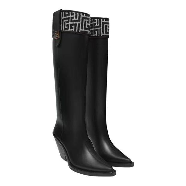 Balmain o1g2r1mq0924 Tess Rubber Boots in Ivoire & Noir Size US 10 / IT 40 - 3 Thumbnail