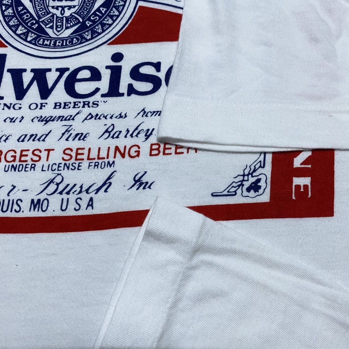 Budweiser × Vintage Rare‼️🔥Vintage Budweiser Big Logo Single Stitch T-Shirt Size US S / EU 44-46 / 1 - 6 Thumbnail
