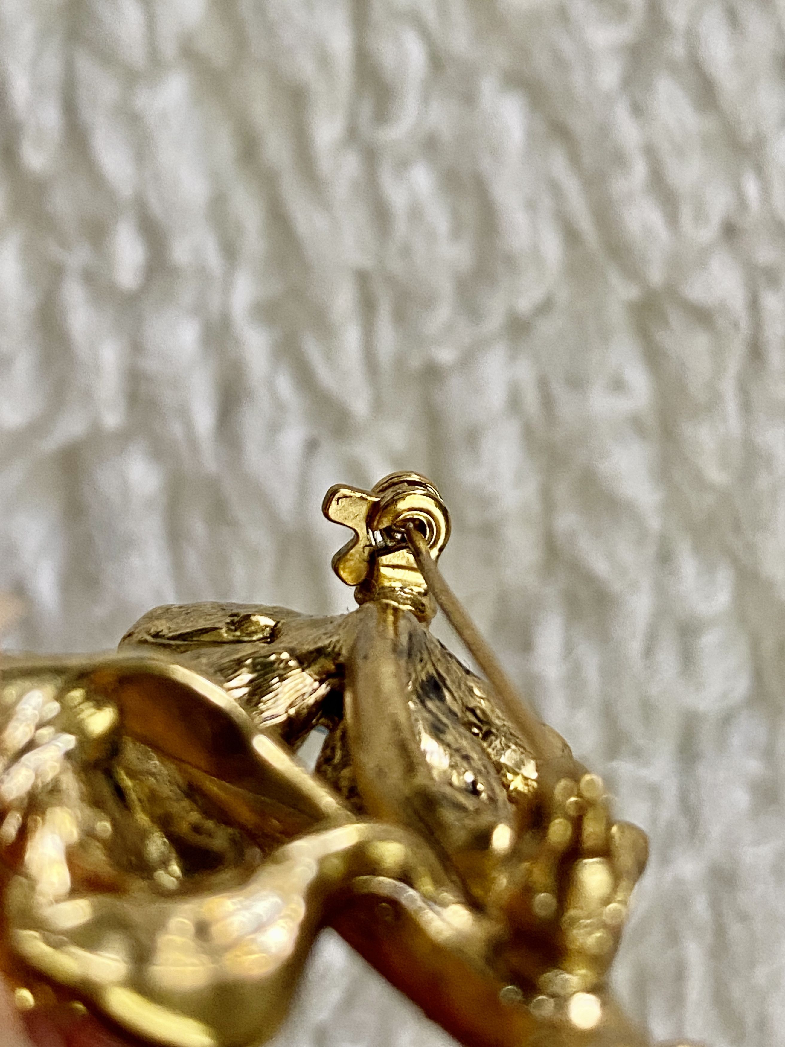 Other Vintage Gold Floral Bunch Brooch with Faux Rhinestones Size ONE SIZE - 5 Thumbnail