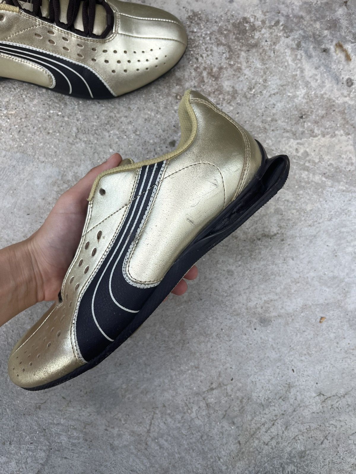 Japanese Brand × Puma × Vintage Vintage 00’s Puma Y2K “Gold” Japanese Sneakers Size US 6 / IT 36 - 7 Thumbnail