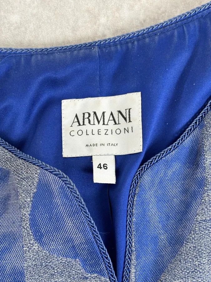 Armani Collezioni SS2011 Armani Collezioni Grey & Blue Floral Blazer Jacket Size M / US 6-8 / IT 42-44 - 10 Thumbnail