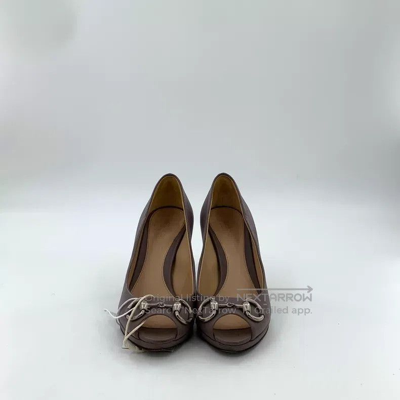 Gucci Gucci Purple horse buckle fish mouth high heels Size US 4 / IT 34 - 3 Thumbnail