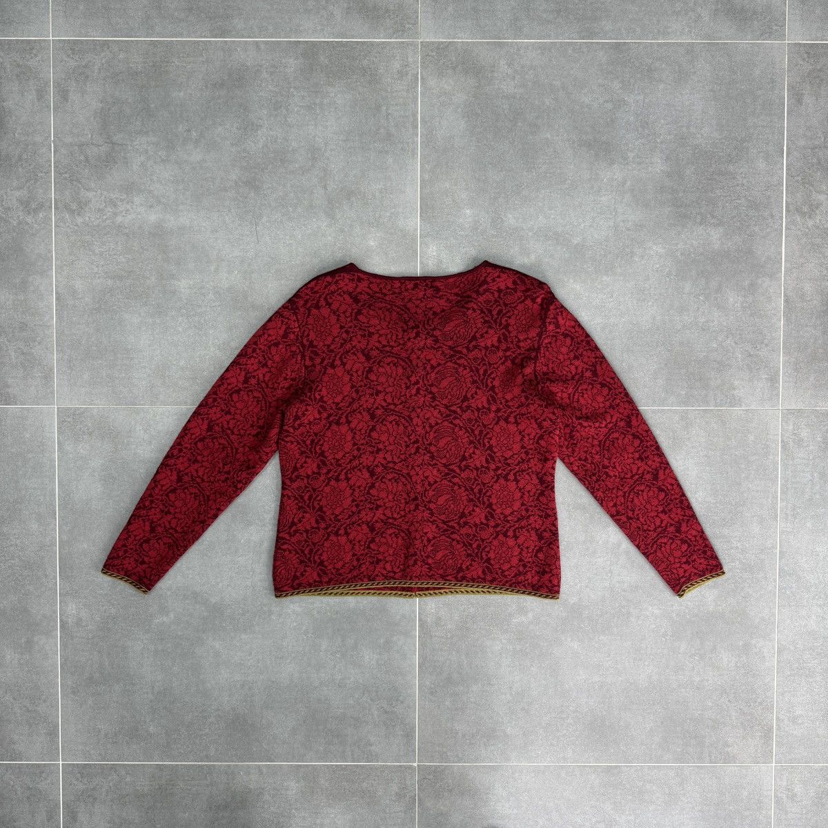 Vintage Vintage Oleana Wool Floral Women Button Cardigan Sweater Size M / US 6-8 / IT 42-44 - 16 Thumbnail