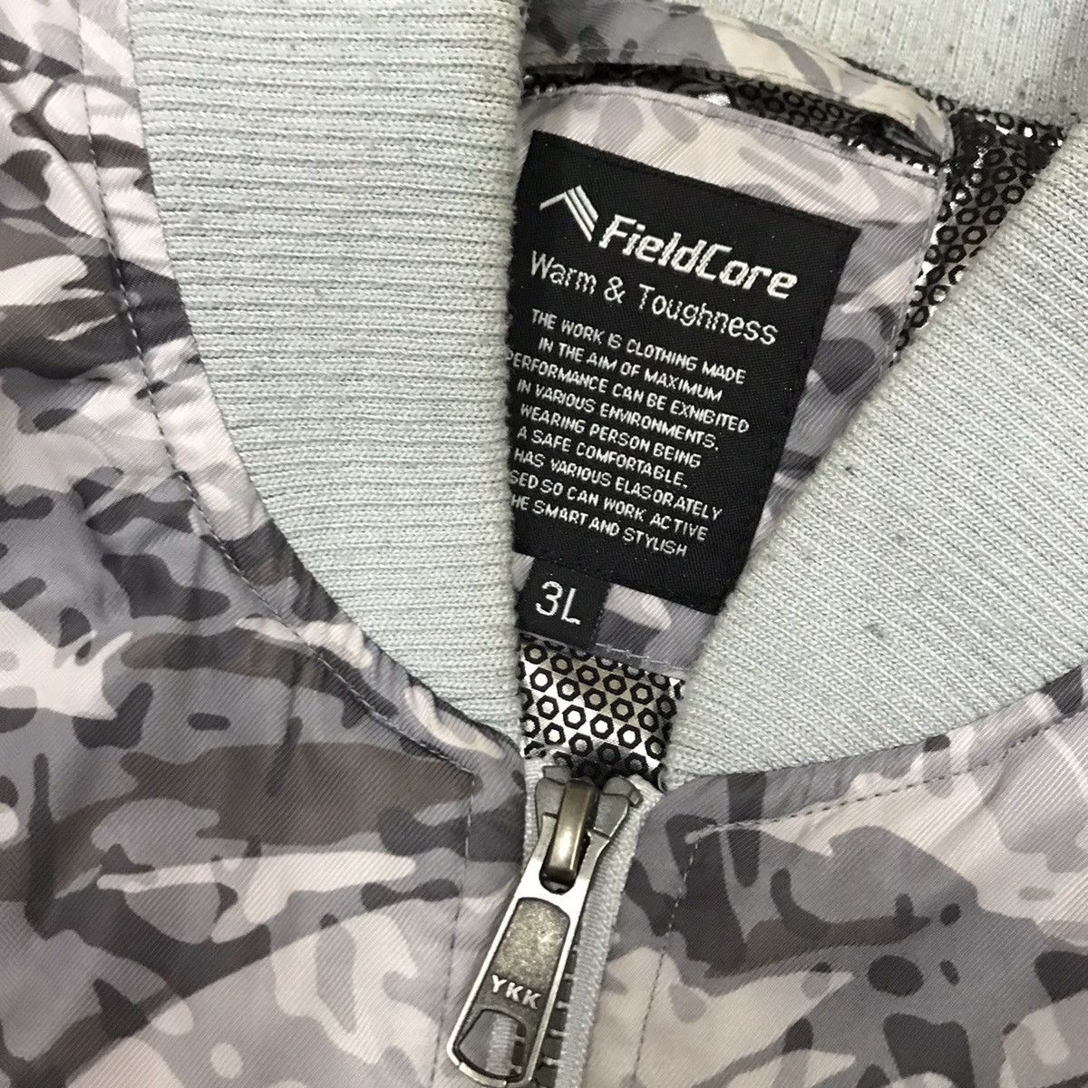 Japanese Brand Fieldcore Warm & Toughness Navy Camo Style Bomber Jacket Size US L / EU 52-54 / 3 - 6 Thumbnail