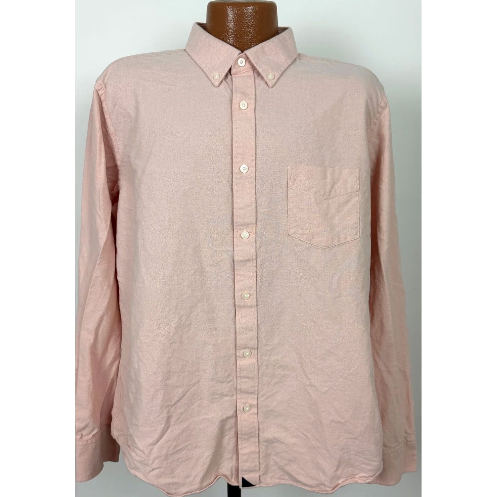 UNTUCKit UNTUCKit Shirt Men XL Slim Fit Oxford Shirt Button-Up Light Pink Casual Cotton Solid Size US XL / EU 56 / 4 - 2 Thumbnail