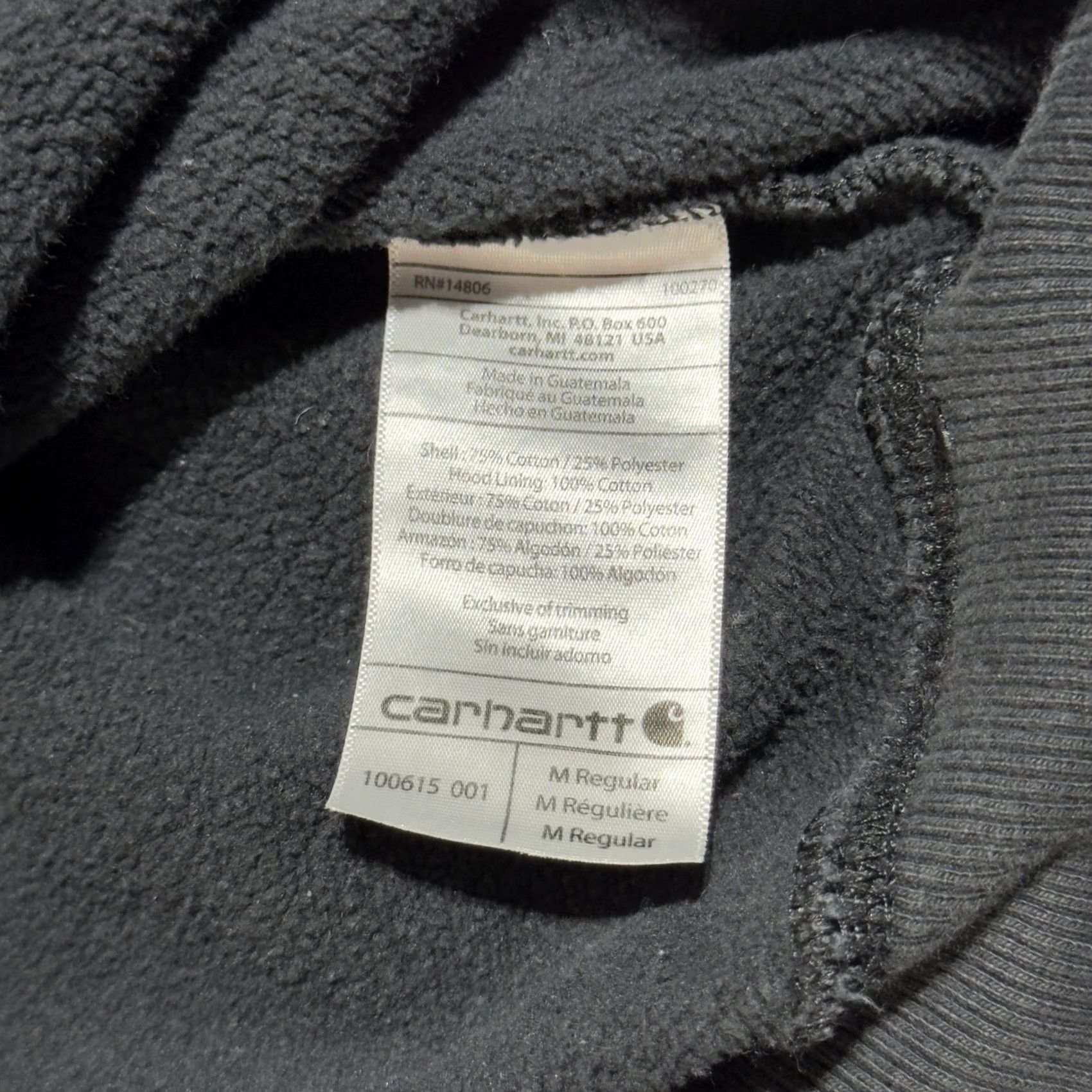 Carhartt VINTAGE Carhartt Hoodie Mens M Black Rain Defender Original Fit Pullover Workwear Distressed Size US M / EU 48-50 / 2 - 7 Thumbnail