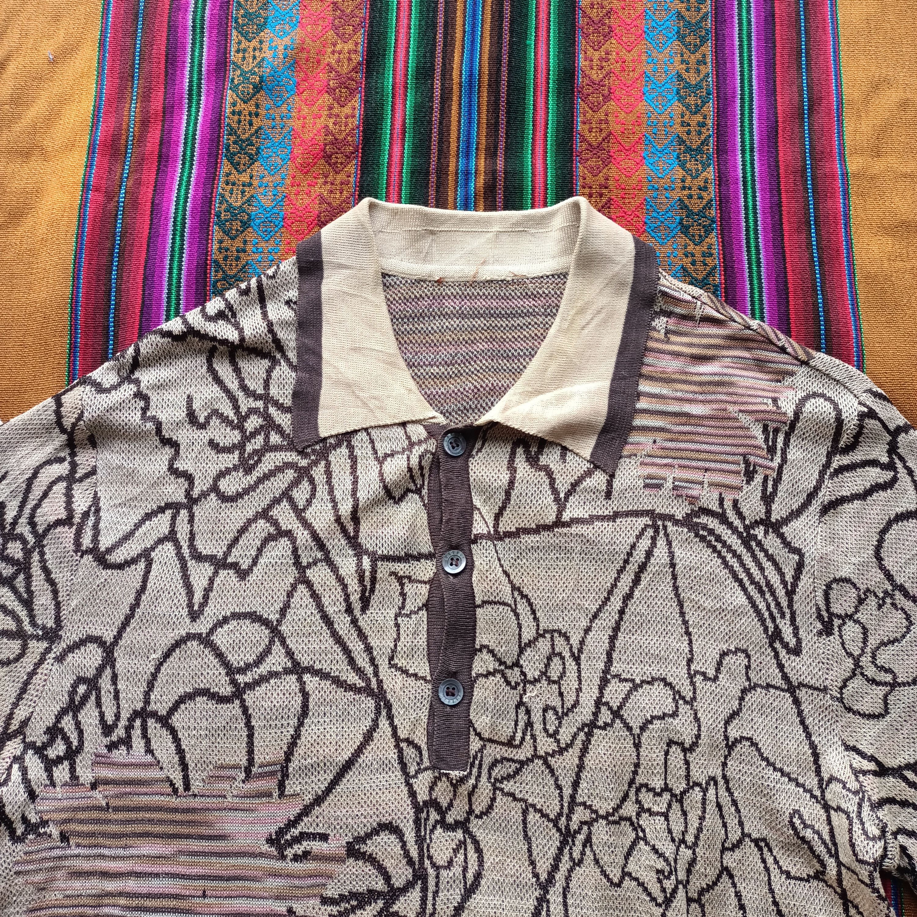 Missoni 00s Missoni italy tropical forest rayon polo shirt Size US M / EU 48-50 / 2 - 3 Thumbnail