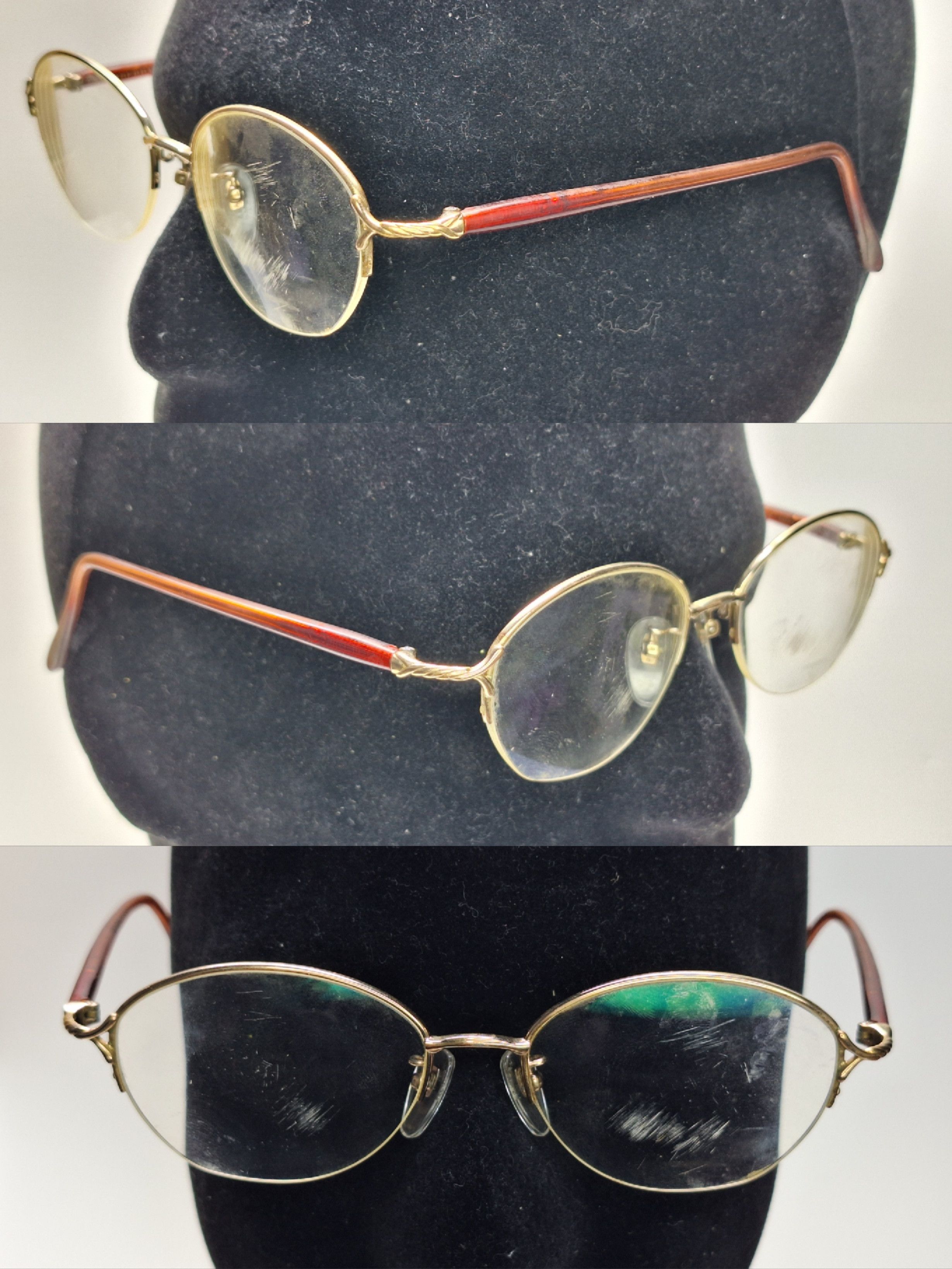 Burberry Burberry 475 Gold Pure Titanium Semi-Rimless Eyeglass Size ONE SIZE - 5 Thumbnail
