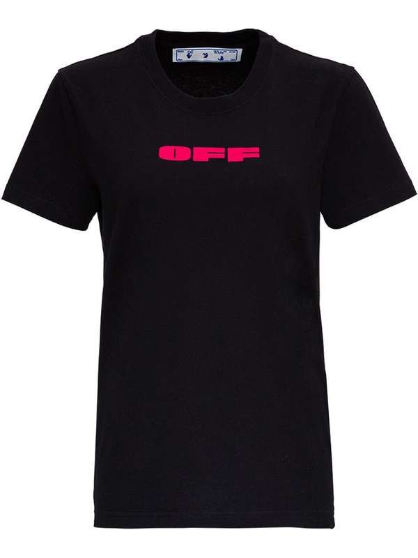 Off-White o1mle0425 Off Bold Flock Casual T-Shirt in Black Size XXL / US 16-18 / IT 52-54 - 2 Thumbnail