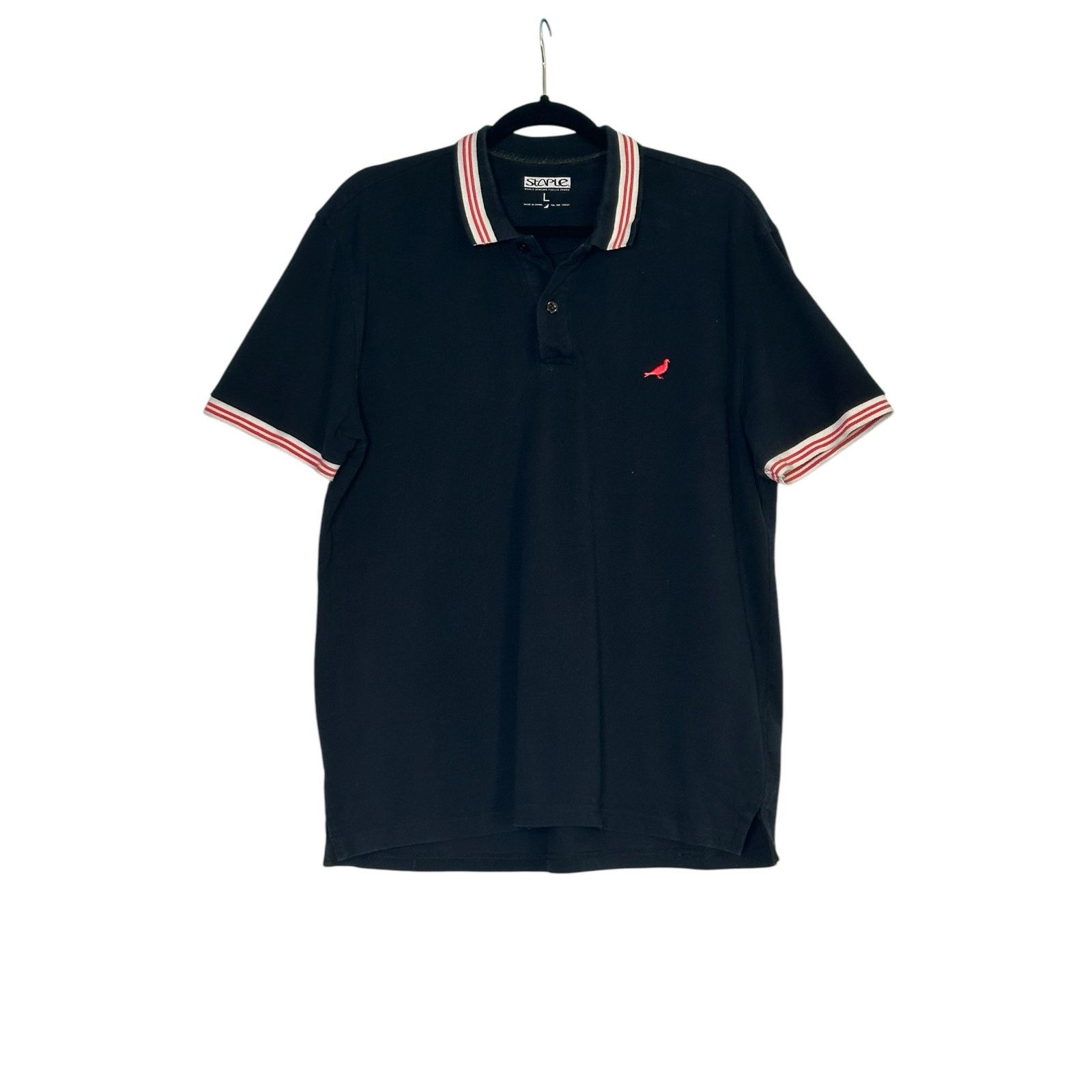 Staple Staple World Reknown Pigeon Brand Black Polo Shirt size L Size US L / EU 52-54 / 3 - 8 Thumbnail