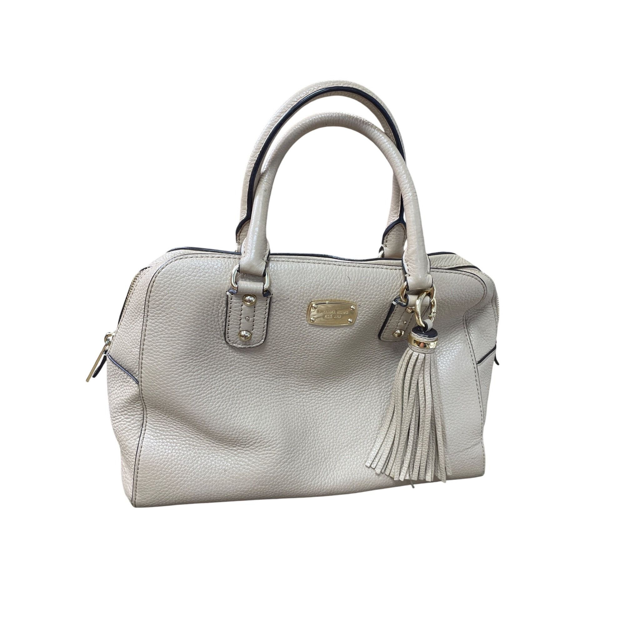 Michael Kors Michael Kors Womens Beige Leather Satchel Handbag SKU 9033 Size ONE SIZE - 1 Thumbnail