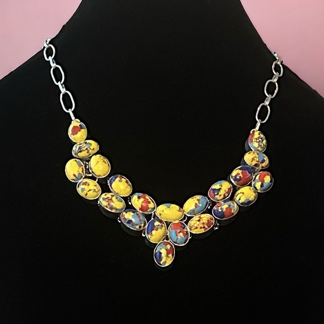 Other 925 silver Balloon Jasper statement necklace Size ONE SIZE - 1 Thumbnail