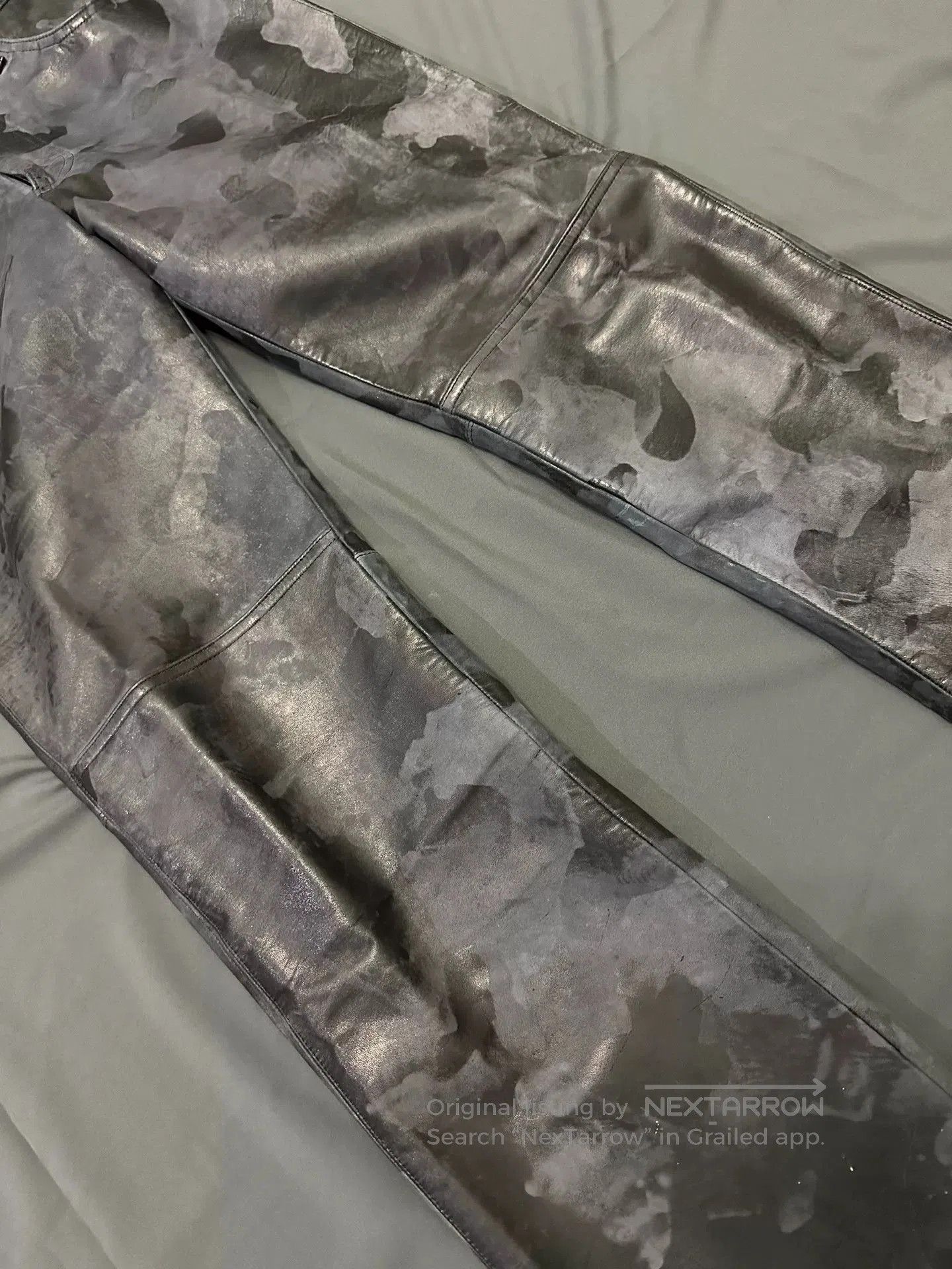 Vintage vintage 90s camouflage leather pants. Size US 32 / EU 48 - 3 Thumbnail
