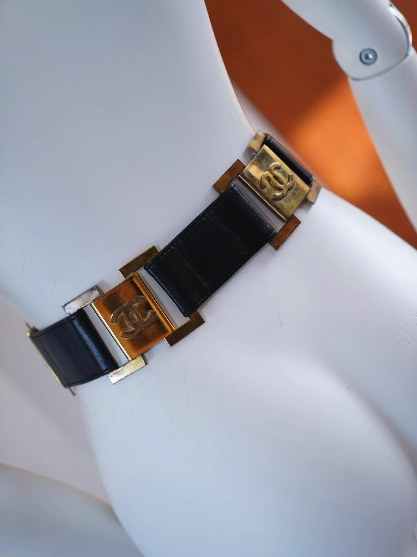 Chanel Chanel Vintage Navy Double C Square Buckle Belt Size ONE SIZE - 2 Thumbnail