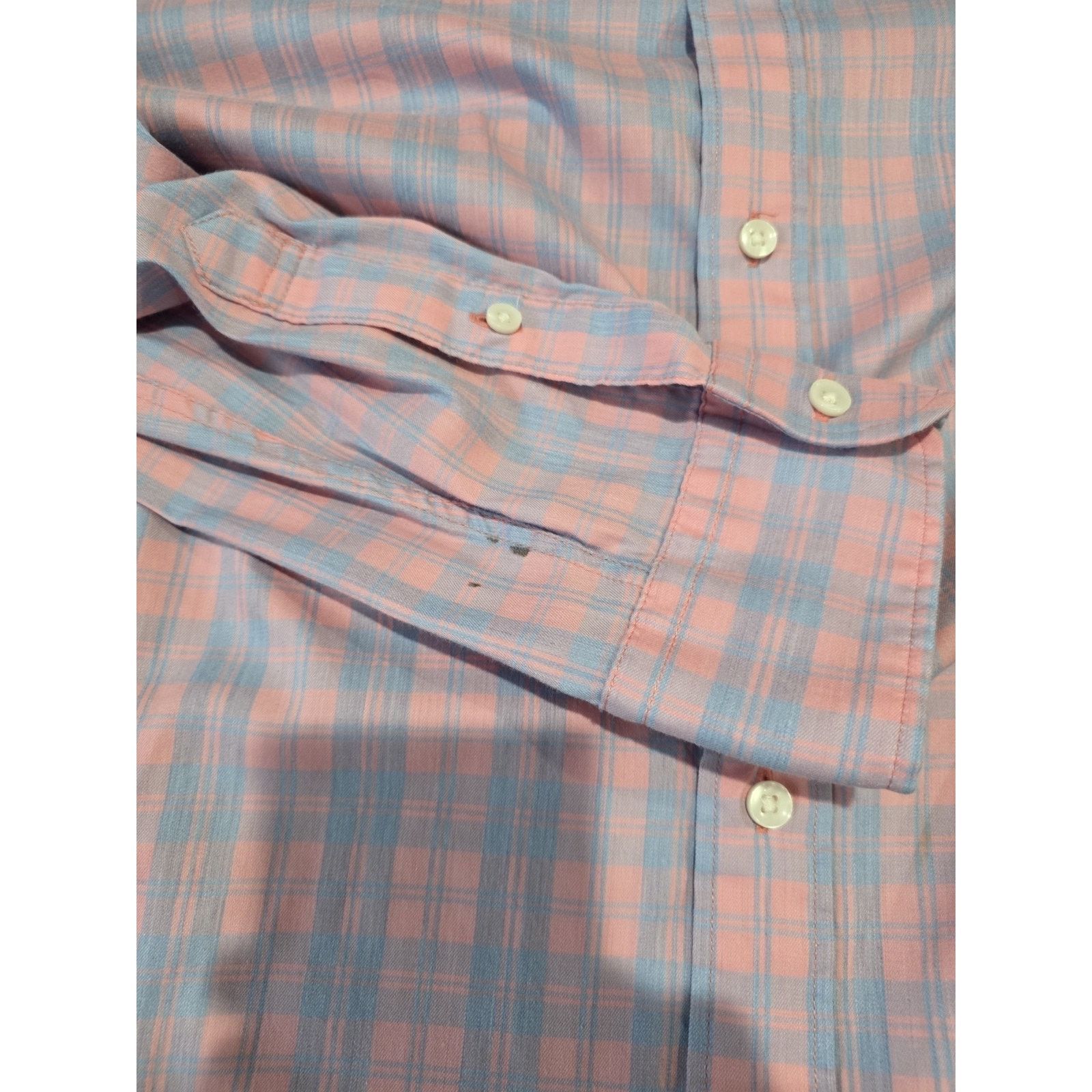 Faherty Faherty Brand Shirt Mens Large Pink Blue Plaid Long Sleeve Size US L / EU 52-54 / 3 - 5 Thumbnail