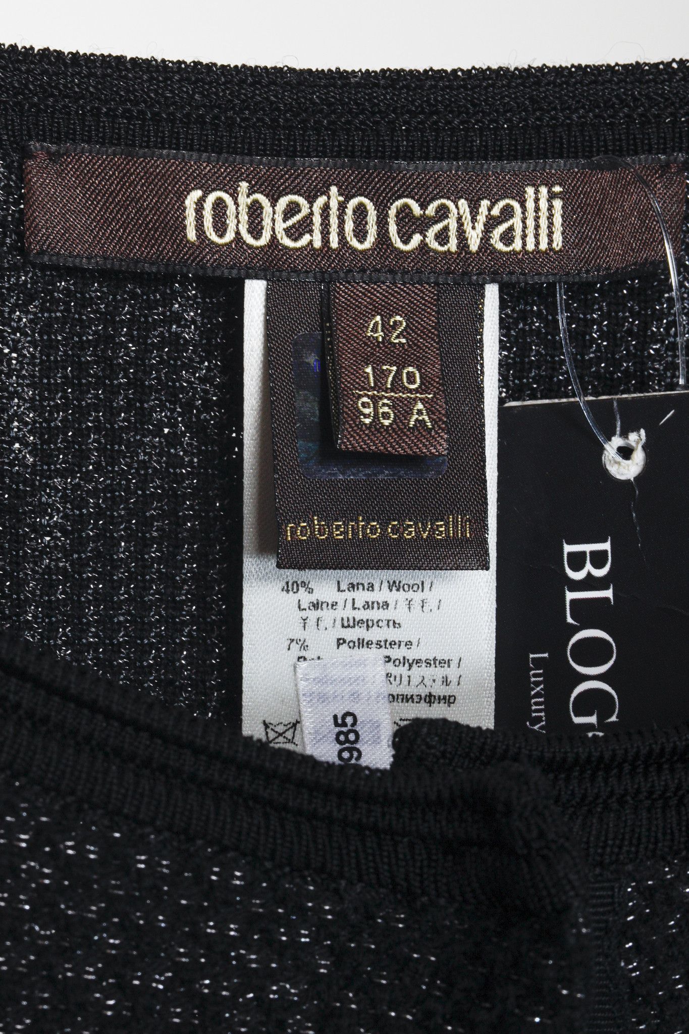 Roberto Cavalli Roberto Cavalli Black Metallic Knit Cardigan Size M / US 6-8 / IT 42-44 - 4 Thumbnail
