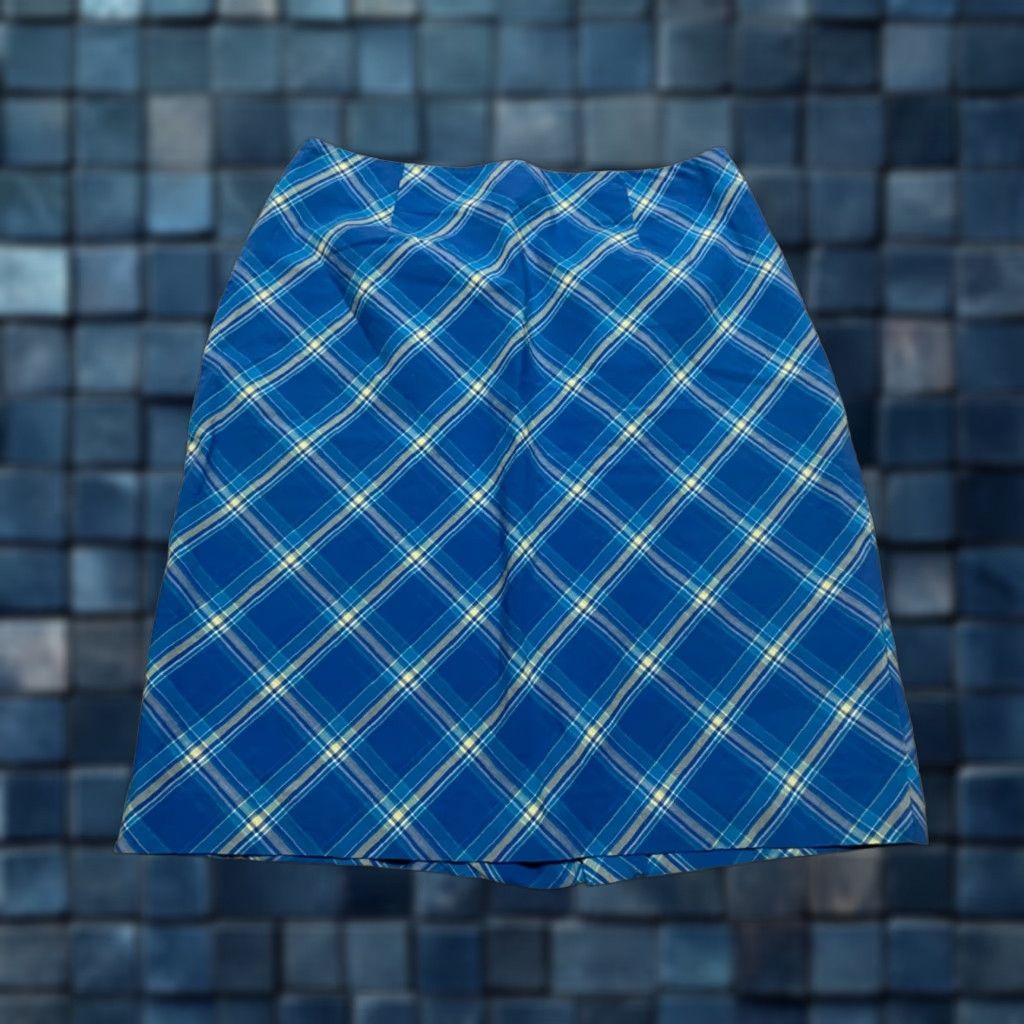 Talbots Talbots Skirt Womens 6 Pencil Straight Office Work Plaid Check Blue Cotton Career Casual Size 28" / US 6 / IT 42 - 1 Thumbnail