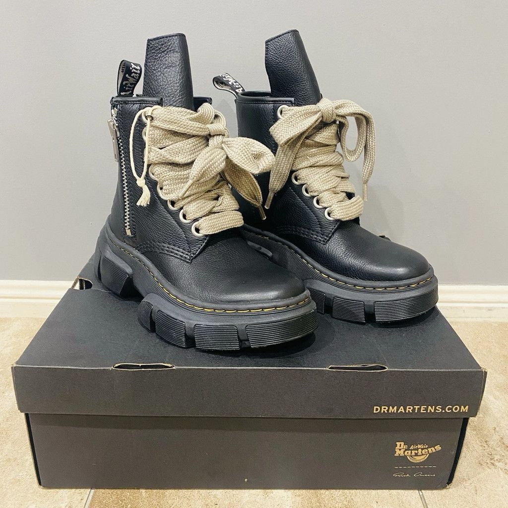 Dr Martens x Rick Owens Dr. Martens × Rick Owens 1460 Dmxl Magalace Leather Shoes in Black, Men's