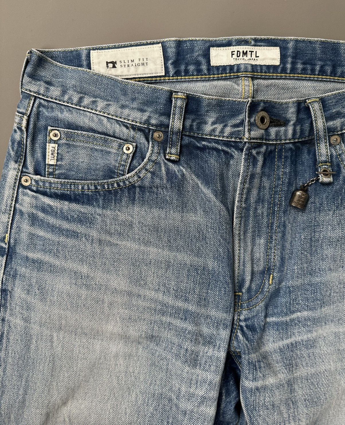 FDMTL FDMTL - Japan Selvedge Denim - Straight Slim Fit Size US 33 - 3 Thumbnail