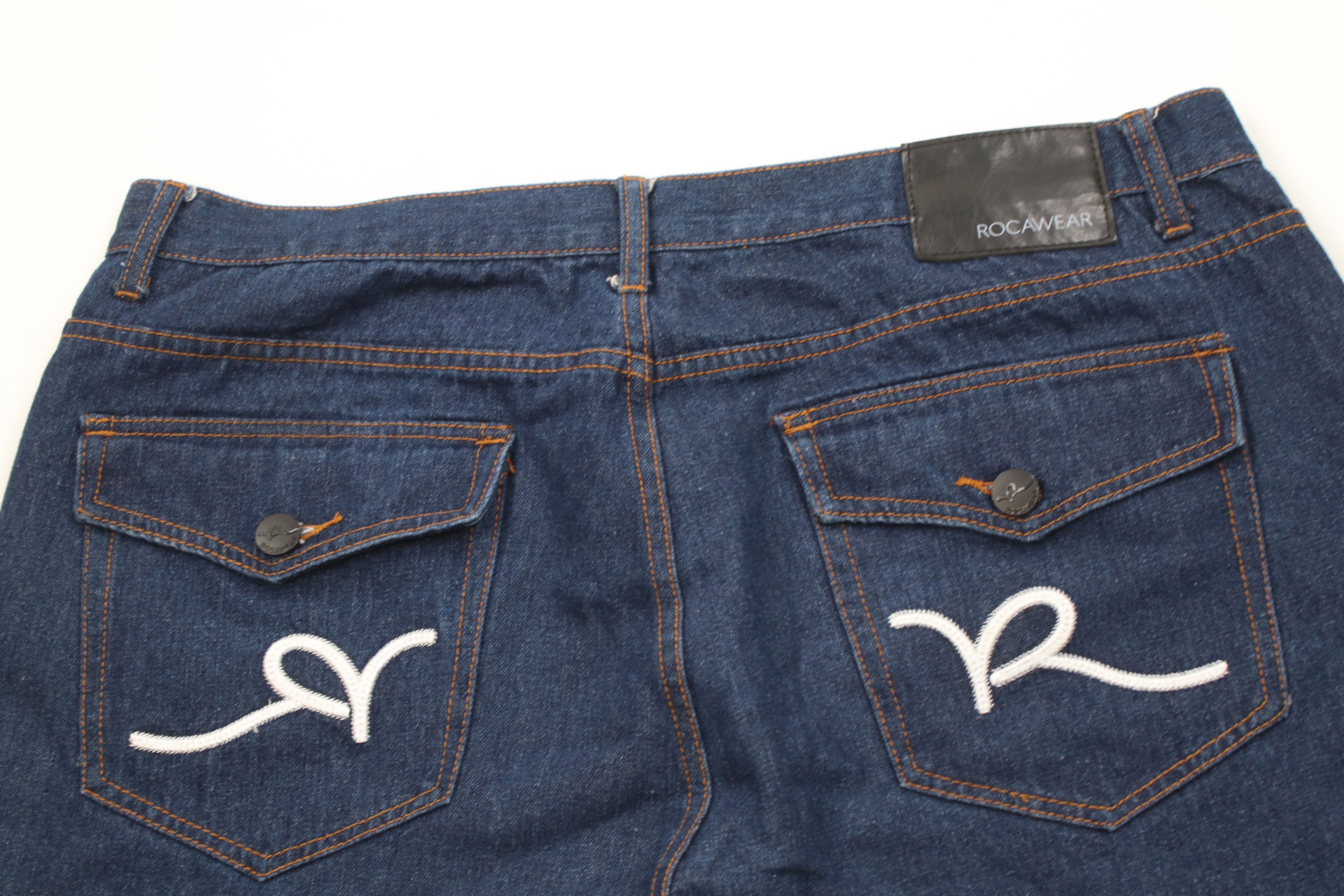 Rocawear Vintage 90s Y2K Rocawear Hip Hop Denim Jean Shorts Blue Size US 40 / EU 56 - 9 Thumbnail