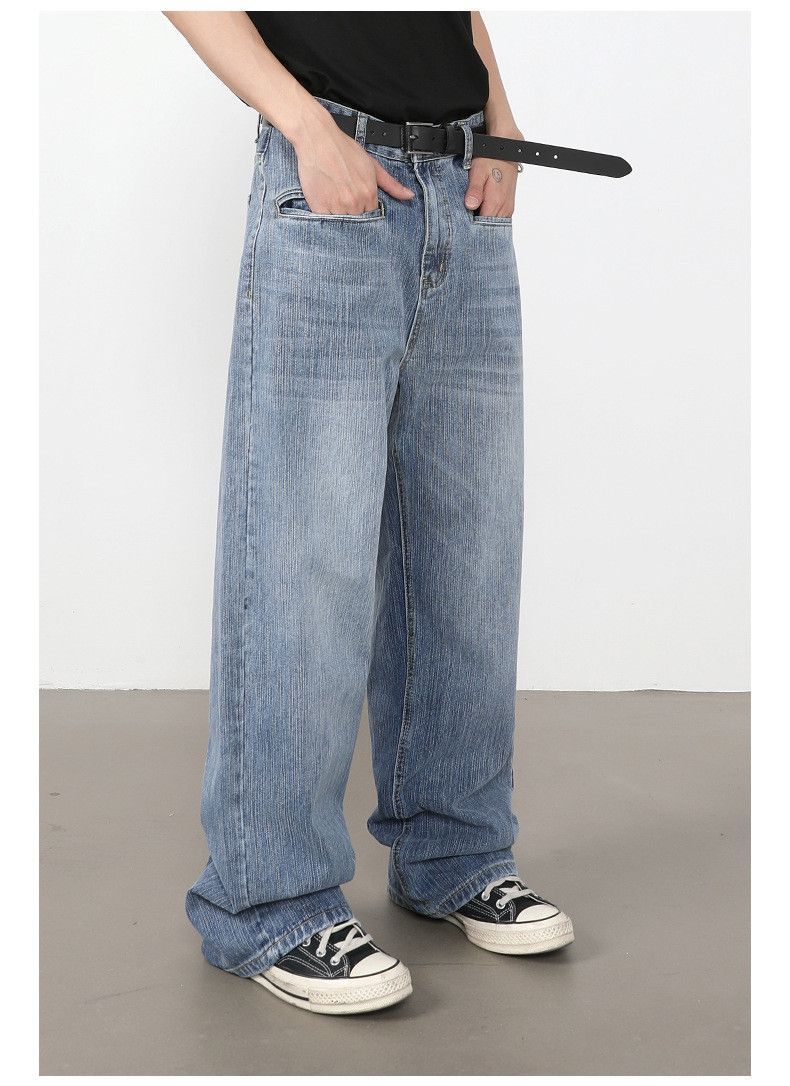 Japanese Brand Men's American Retro Loose-Fit Slub Denim Jeans Size US 32 / EU 48 - 3 Thumbnail