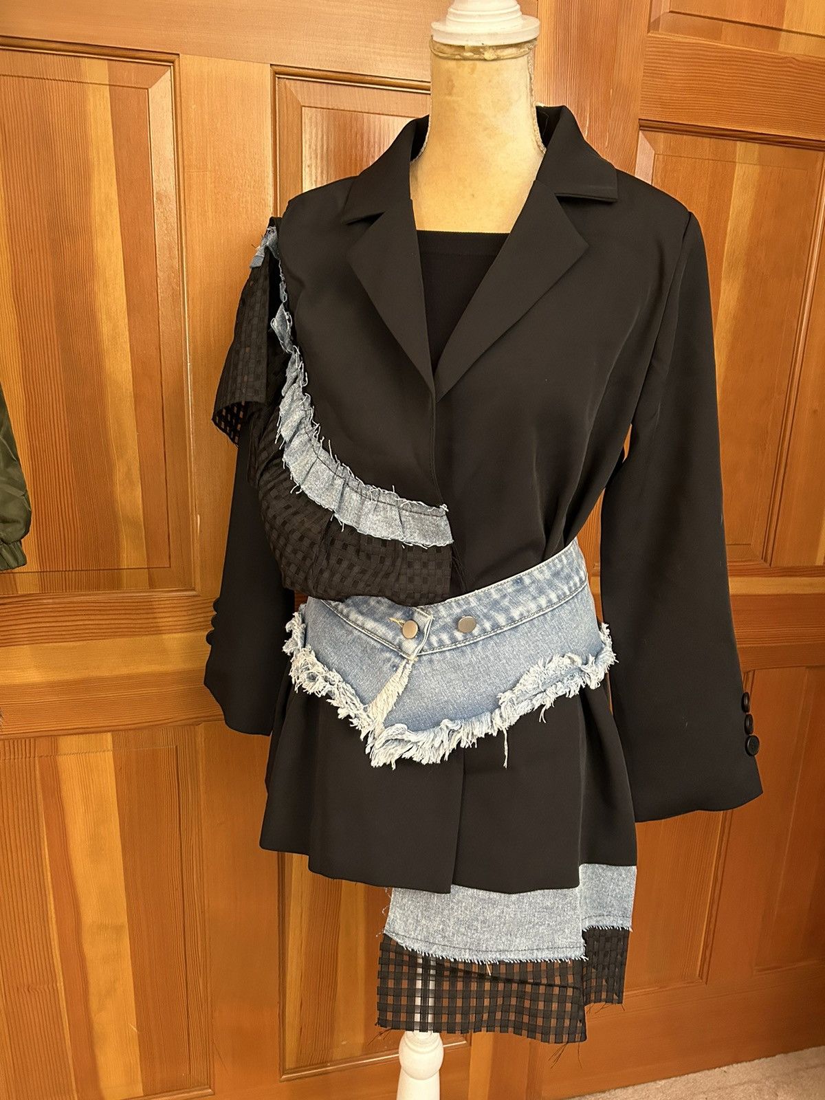 Designer × Other NWT, Lavishly Paris Women’s Designer Denim Patchwork Blazer. Size M / US 6-8 / IT 42-44 - 12 Thumbnail