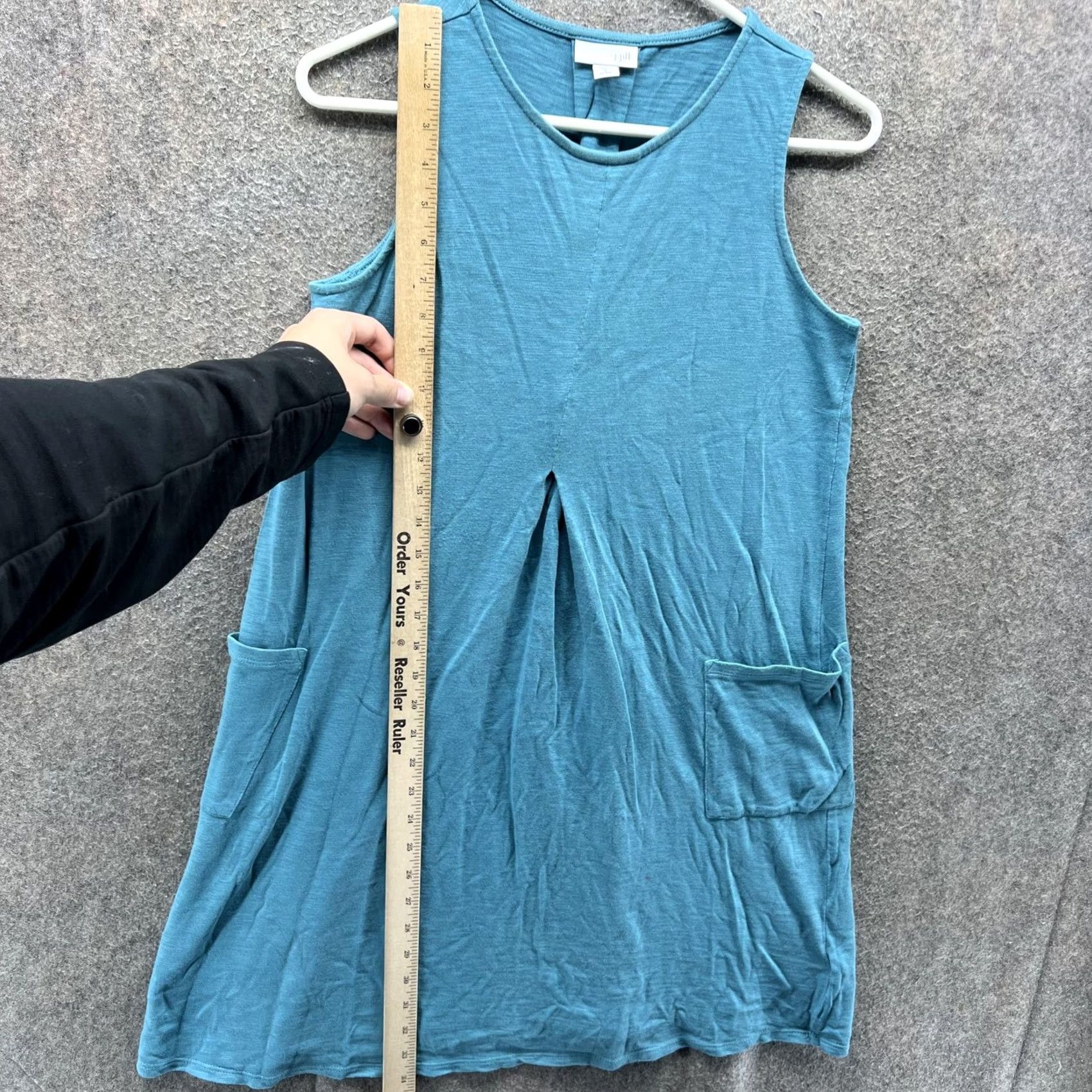 J. Jill J. Jill Dress Womens Petite Small Sleeveless Jersey Swing Trapeze Pockets Blue Crew Neck Knee Length Casual Dress PS Womens Size S / US 4 / IT 40 - 5 Thumbnail