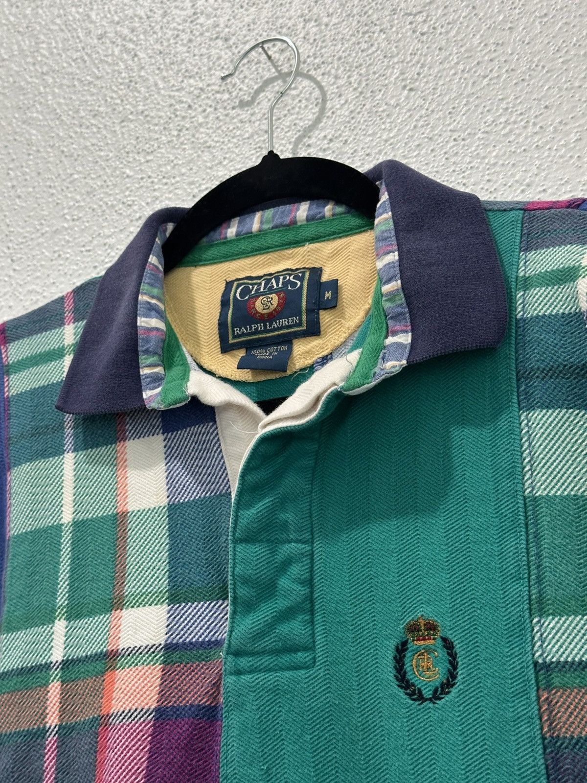 Chaps Ralph Lauren Vintage 90s Chaps Ralph Lauren Patch Work Polo Shirt Medium Size US M / EU 48-50 / 2 - 5 Thumbnail