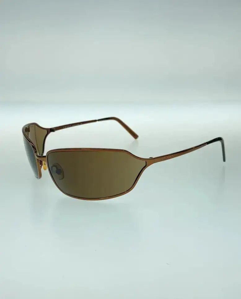 Prada × Vintage PRADA Sunglasses Rectangle Wrap Shield Symbole Star Flame Size ONE SIZE - 2 Thumbnail