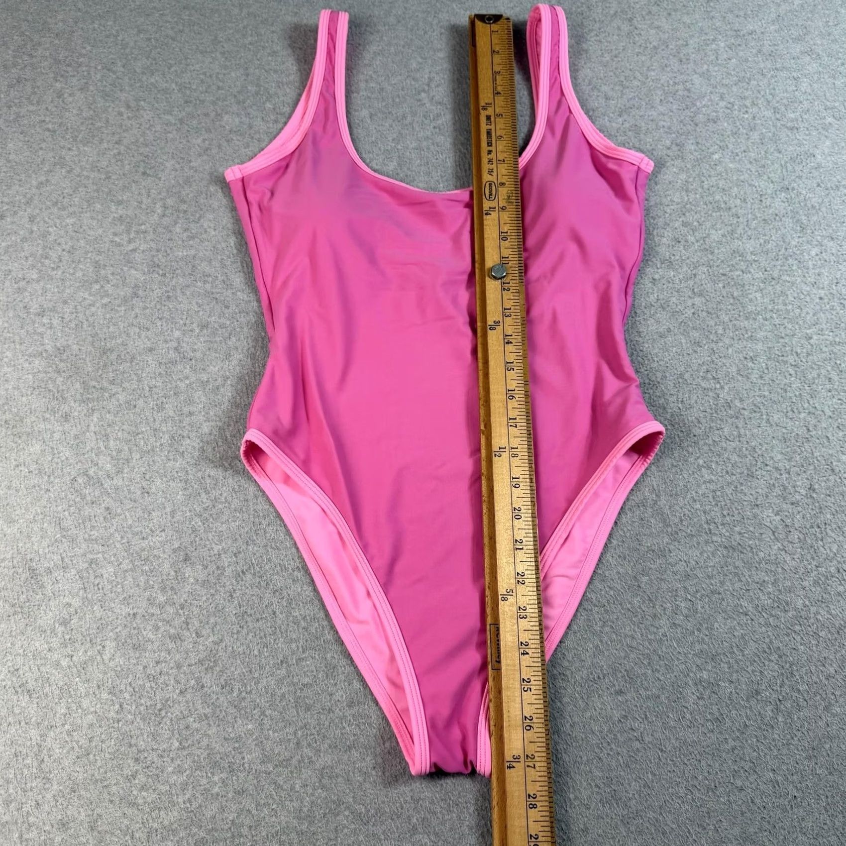 Vintage 93 Play Street Womens XL One Piece Swimsuit Pink Tank Scoop Neck High Leg Beach Holiday Retro Size ONE SIZE - 4 Thumbnail