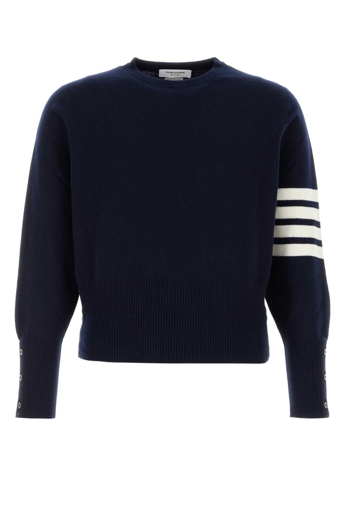 Thom Browne Navy Blue Cashmere Sweater Size US XL / EU 56 / 4 - 1 Thumbnail