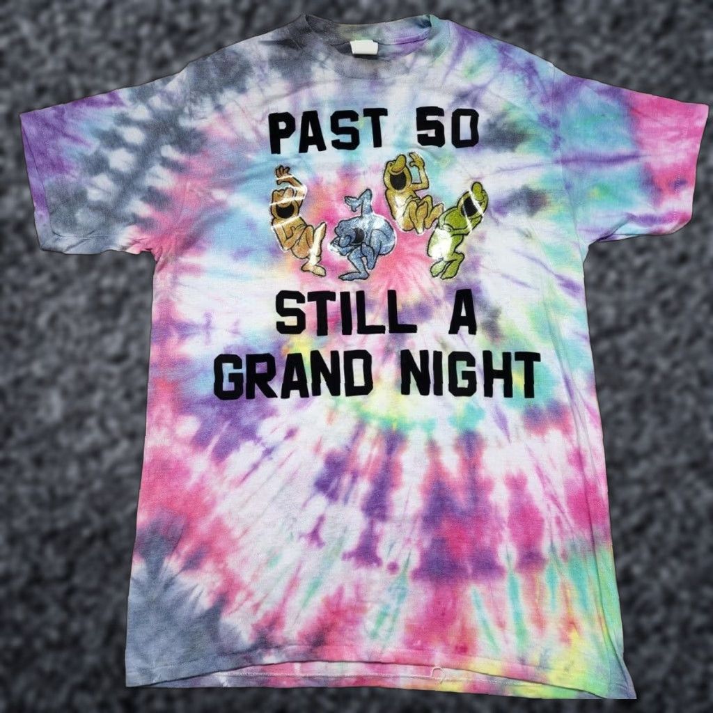 Vintage VINTAGE Mens XL Past 50 Funny Tie Dye American Shirt Single Stitch Size US XL / EU 56 / 4 - 1 Thumbnail