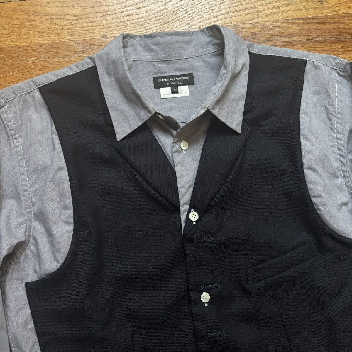 Comme des Garcons Homme Plus SS2009 Waistcoat Reconstructed Button-Up Shirt Size US S / EU 44-46 / 1 - 4 Thumbnail