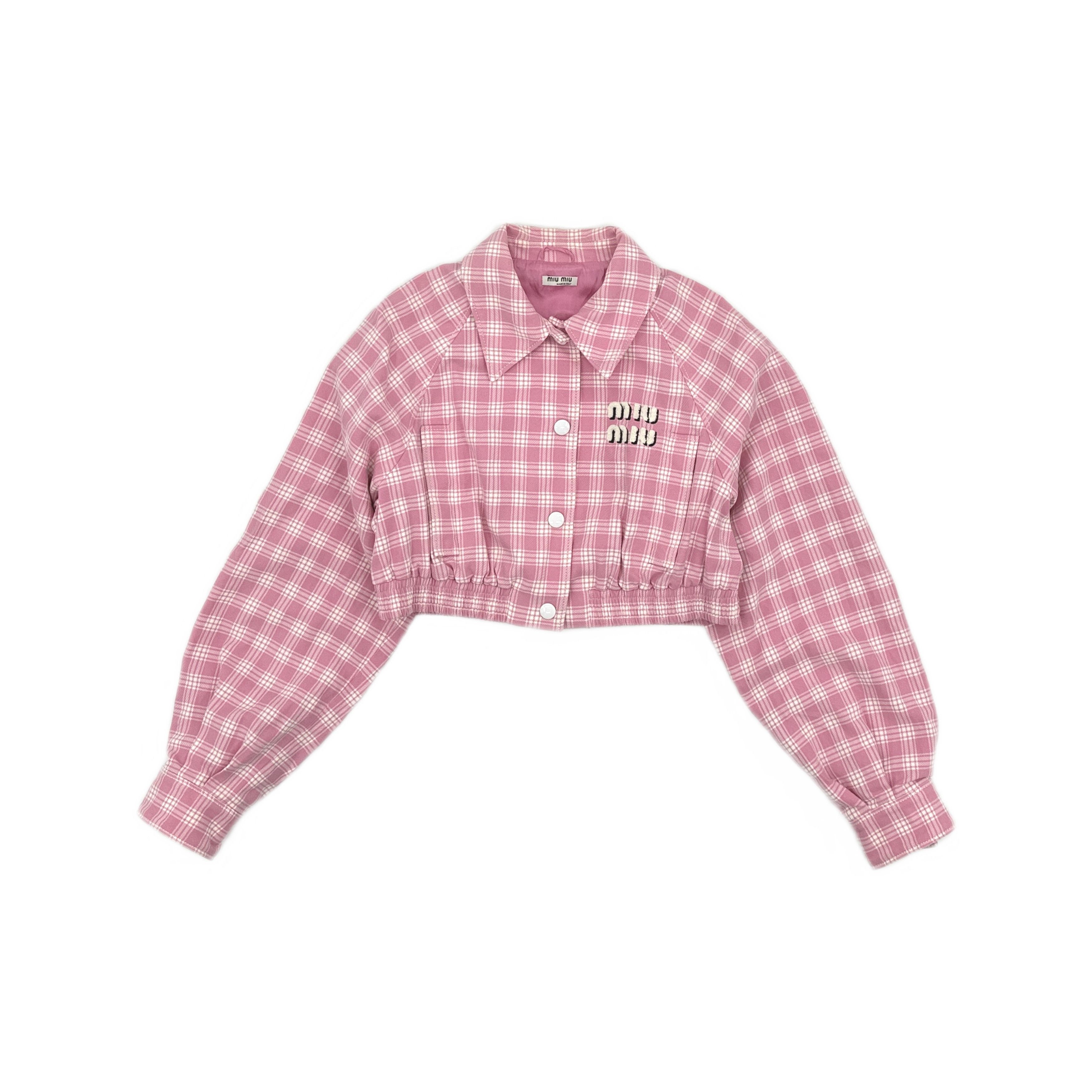 Miu Miu Miu Miu Plaid Logo Shirt Jacket Size 40 Size S / US 4 / IT 40 - 1 Thumbnail