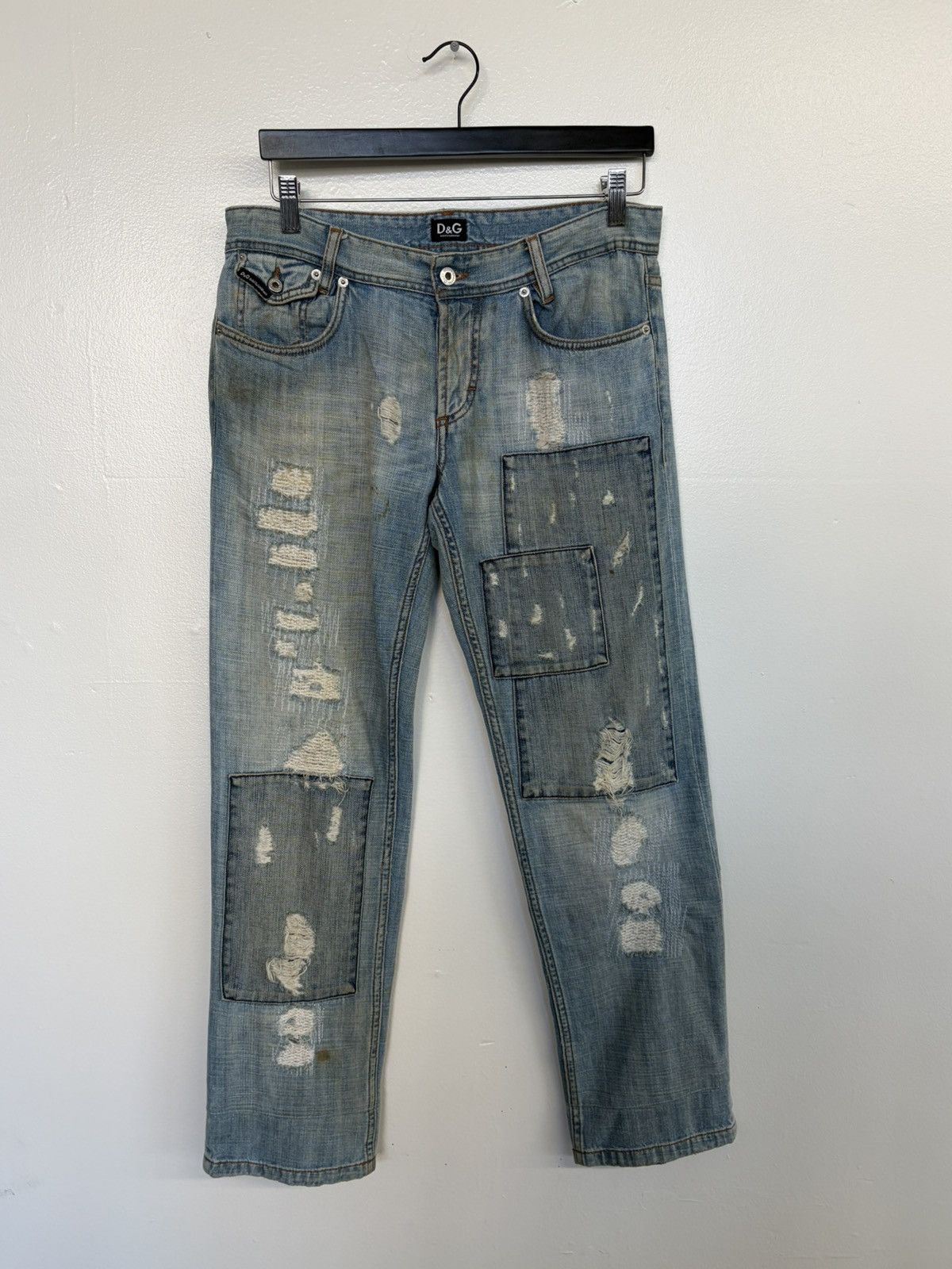 Dolce & Gabbana Dolce and Gabana Thrashed Patchwork Jeans Size US 30 / EU 46 - 1 Thumbnail